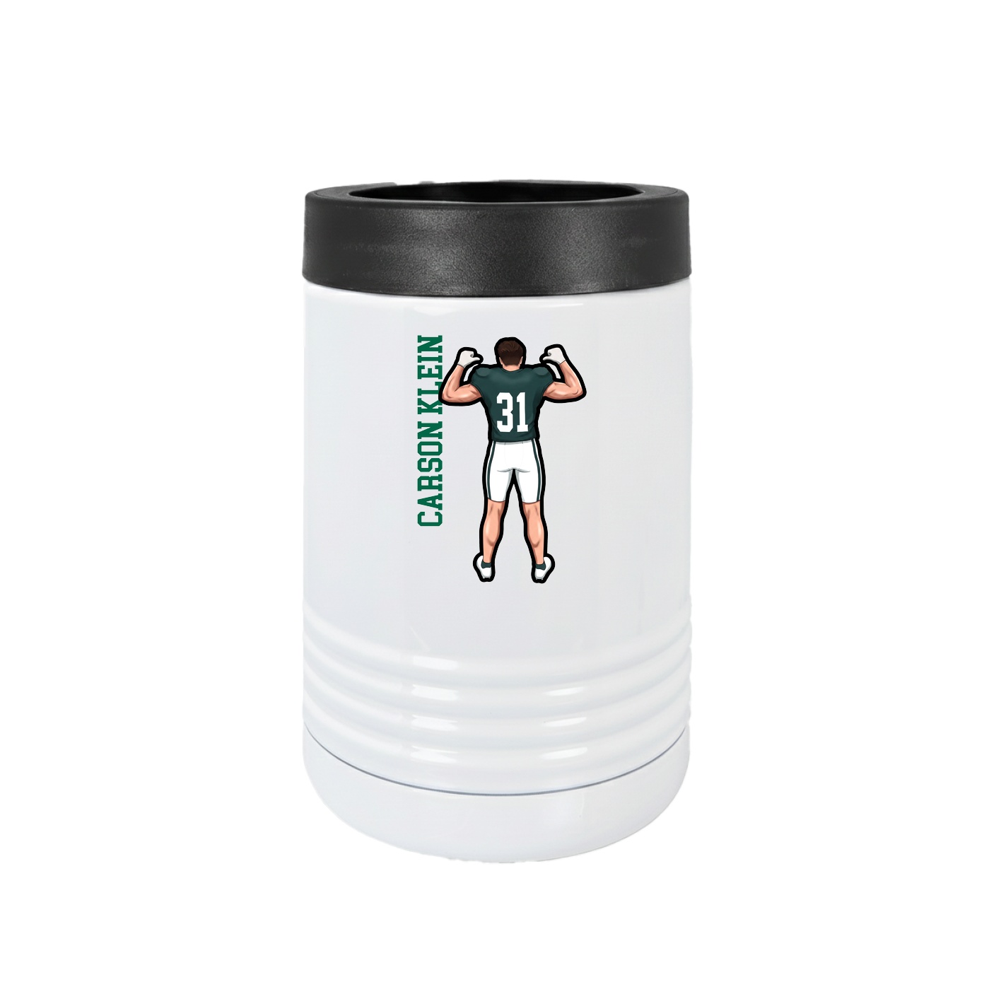Beverage Holder — Name Vertical in White