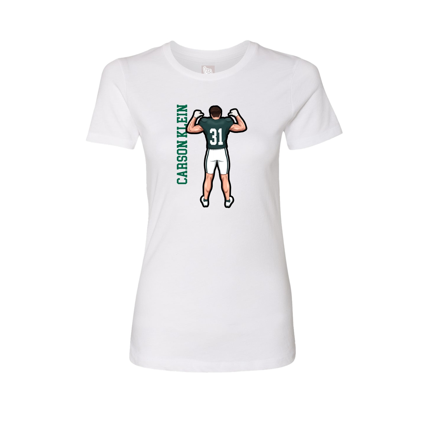 Fitted Women's Tee — Name Vertical in White