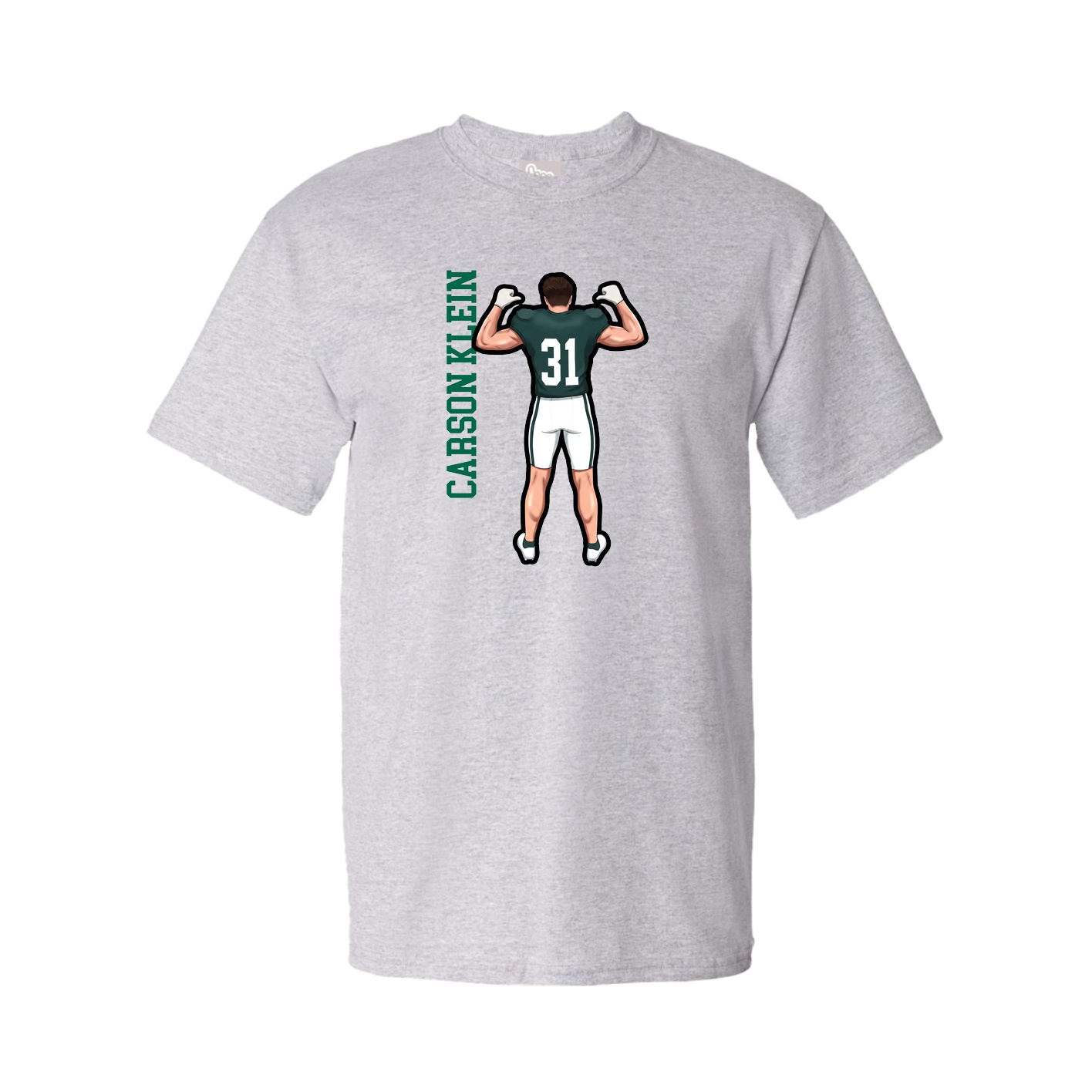 Youth Tee — Name Vertical in Grey