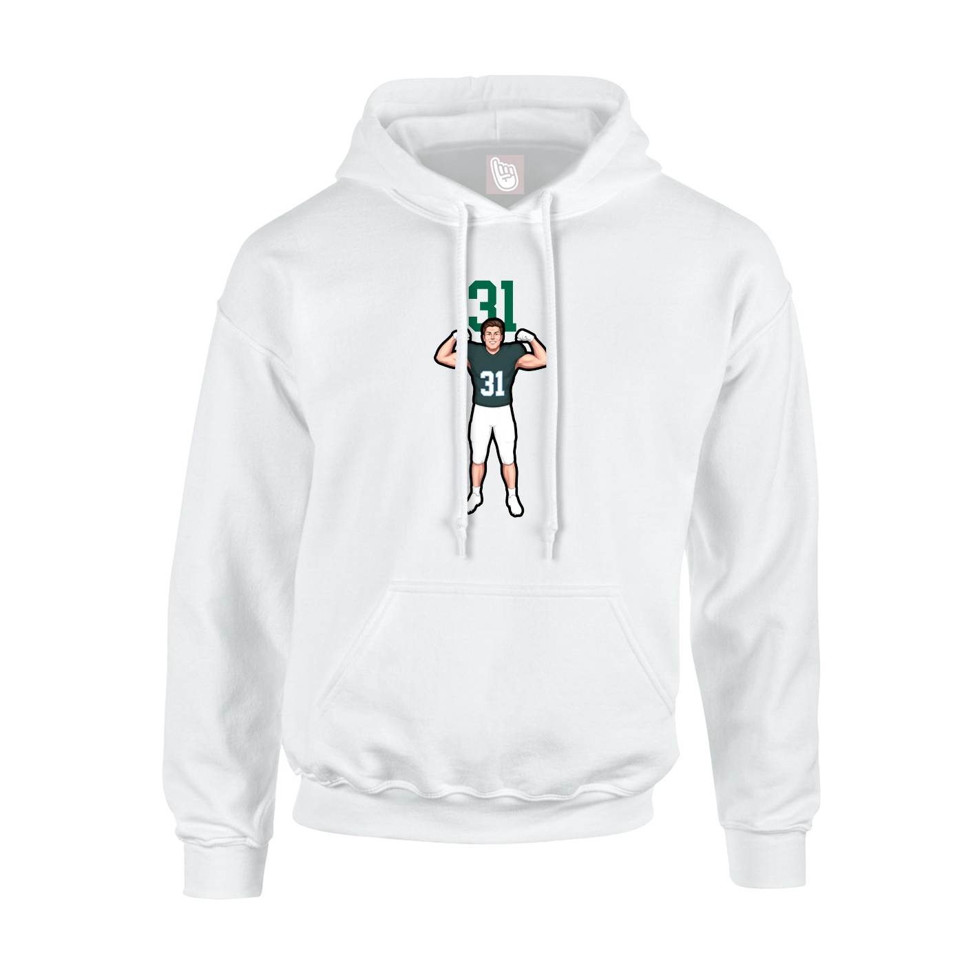 Hoodie — Number Top in White