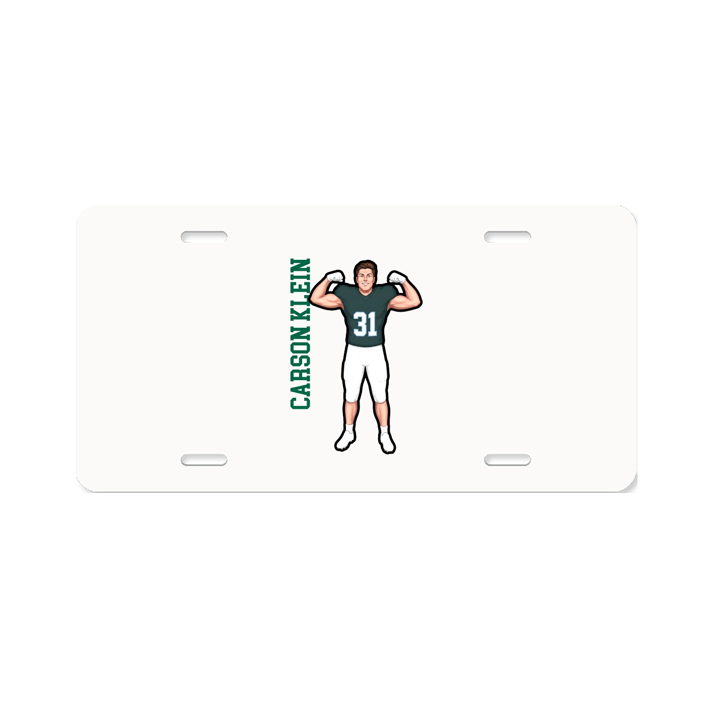 License Plate — Name Vertical in Classic