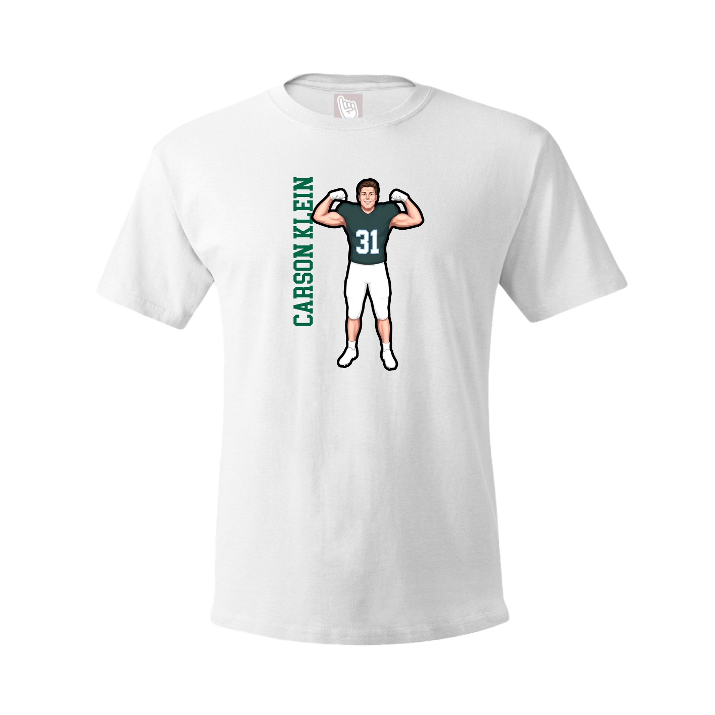 Tee — Name Vertical in White