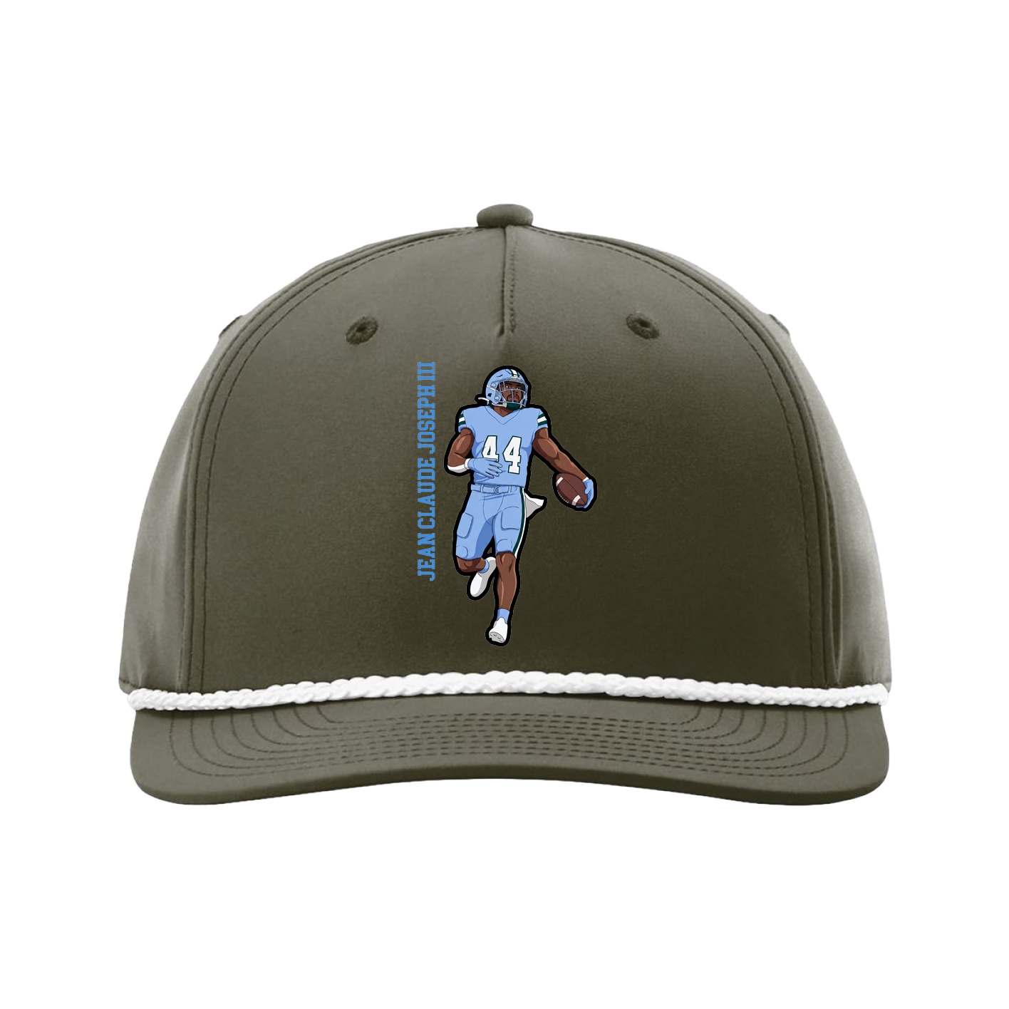 Five-Panel Classic Rope Cap — Name Vertical in Green