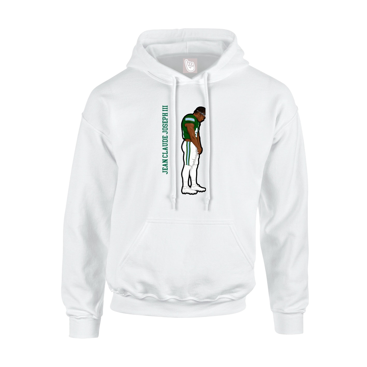 Youth Hoodie — Name Vertical in White