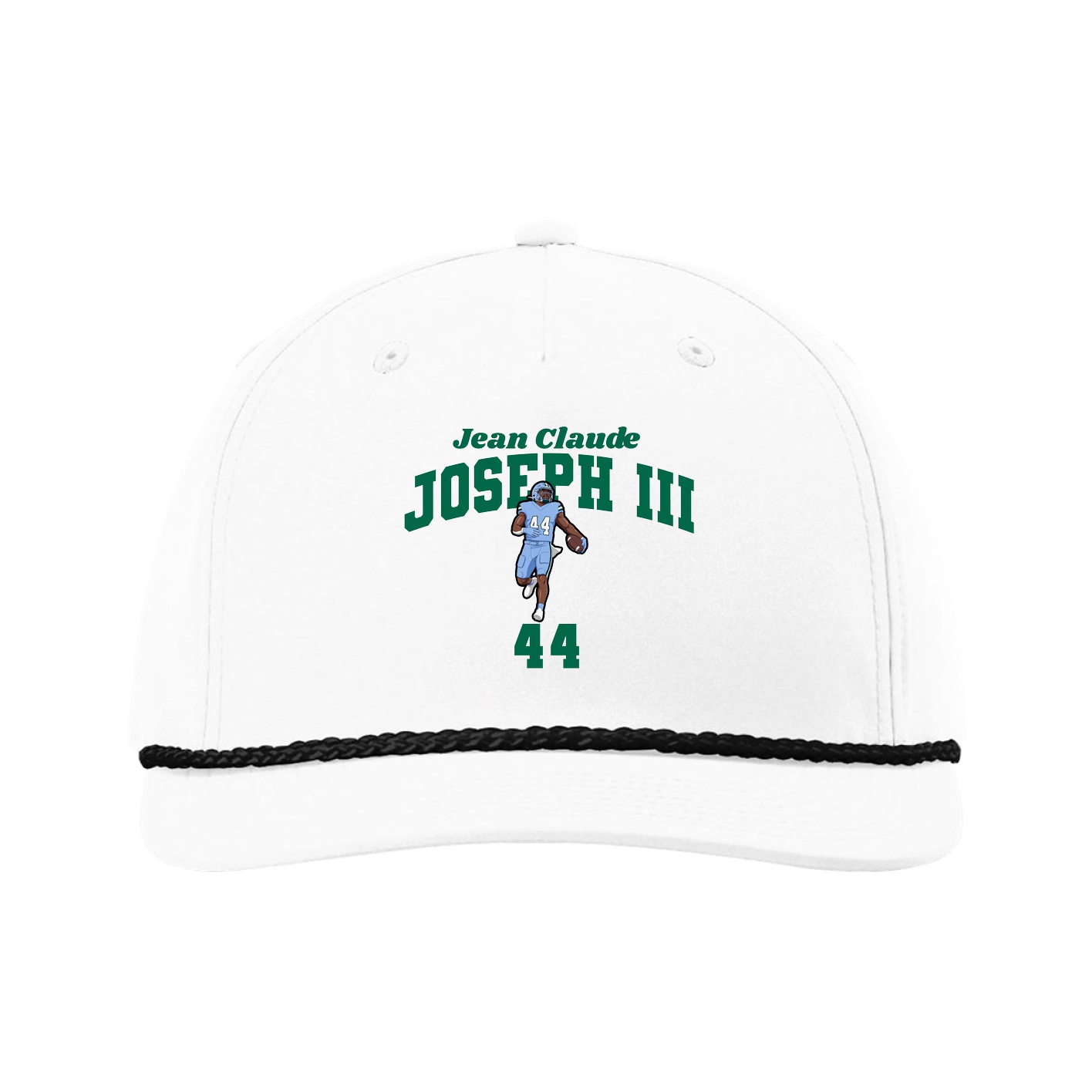 Five-Panel Classic Rope Cap — Signature Arch in White