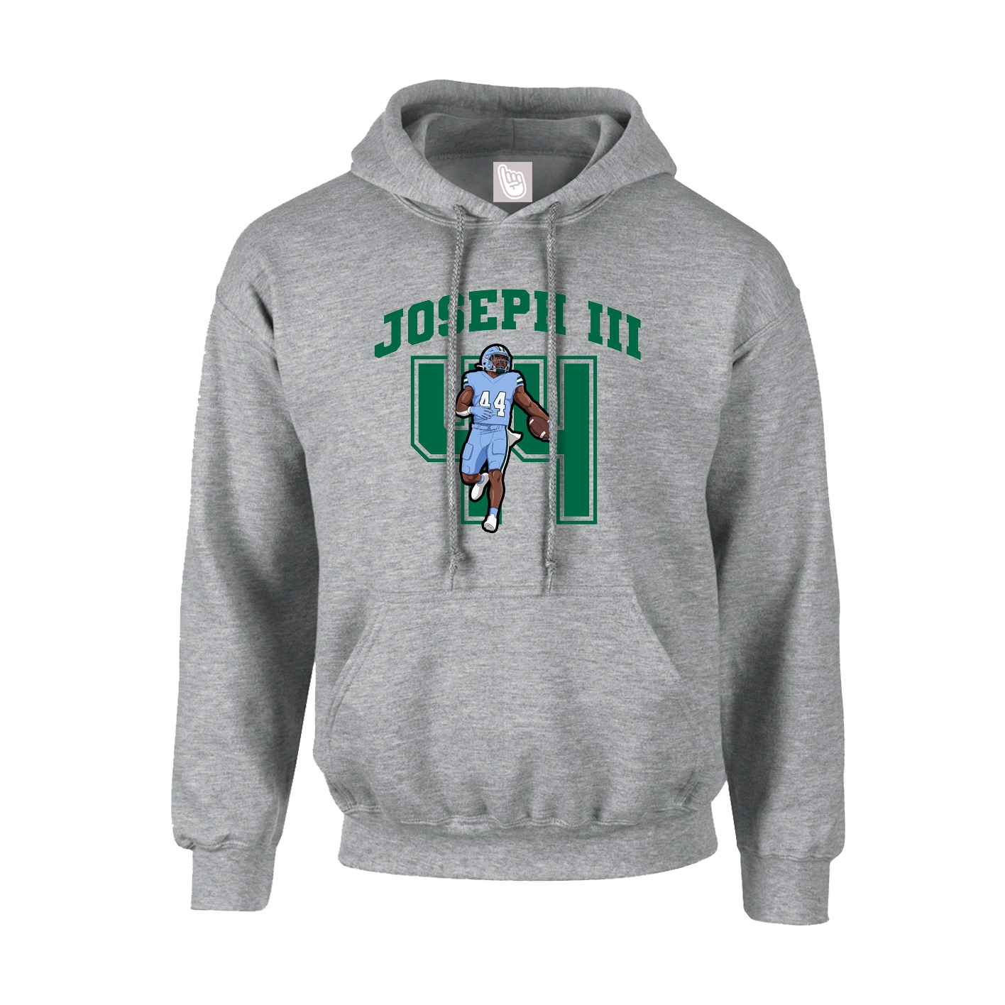 Youth Hoodie — Number in Grey