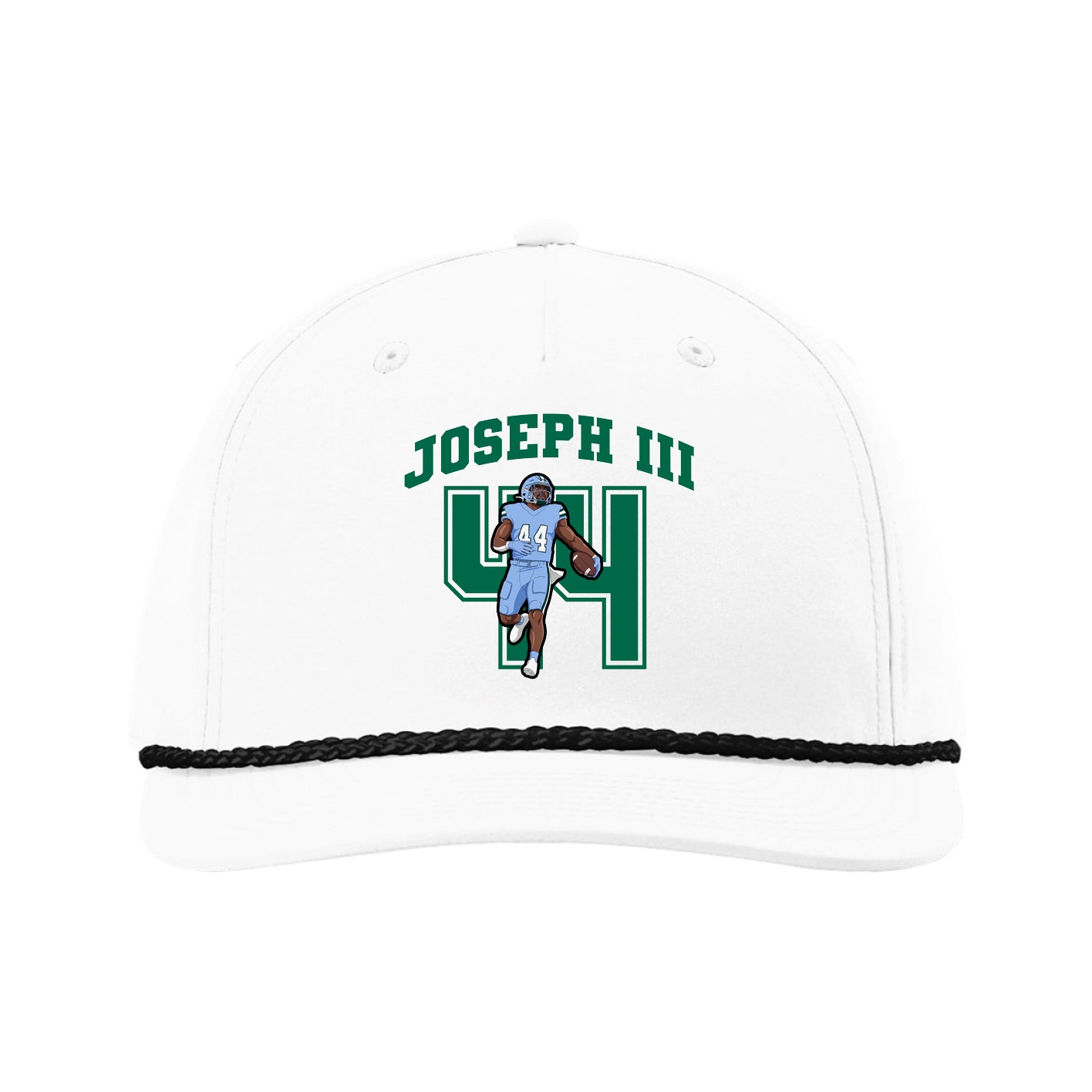 Five-Panel Classic Rope Cap — Number in White