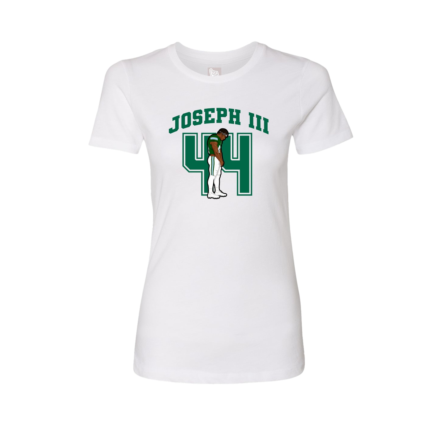 Fitted Women's Tee — Number in White