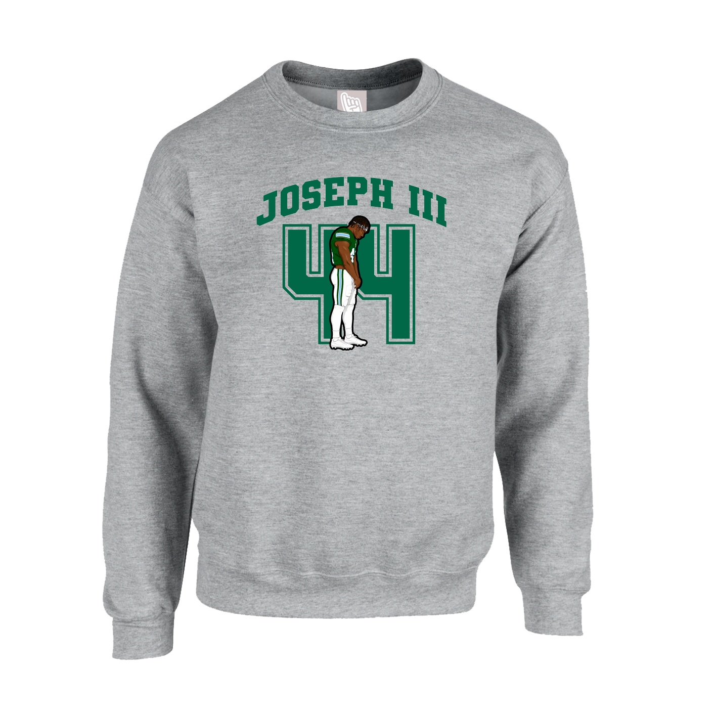 Fleece Crew — Number in Grey