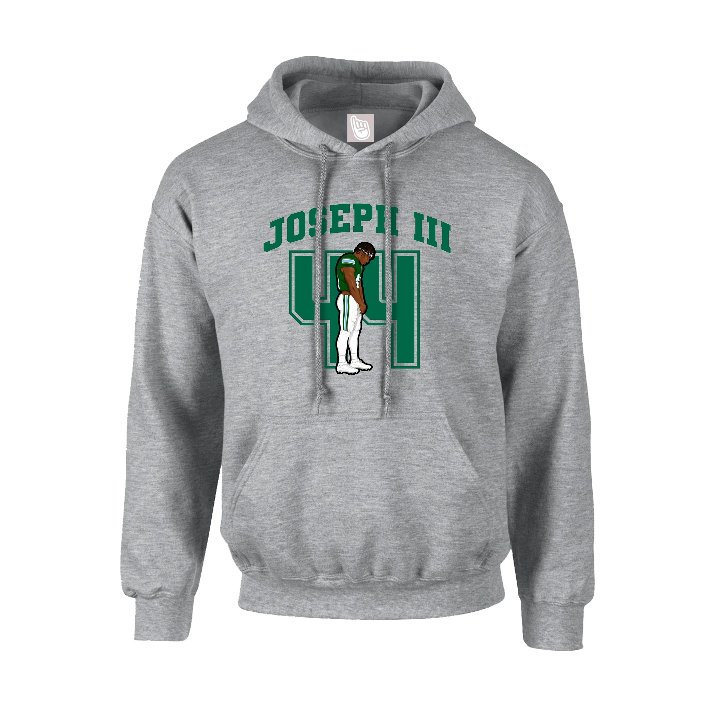 Youth Hoodie — Number in Grey