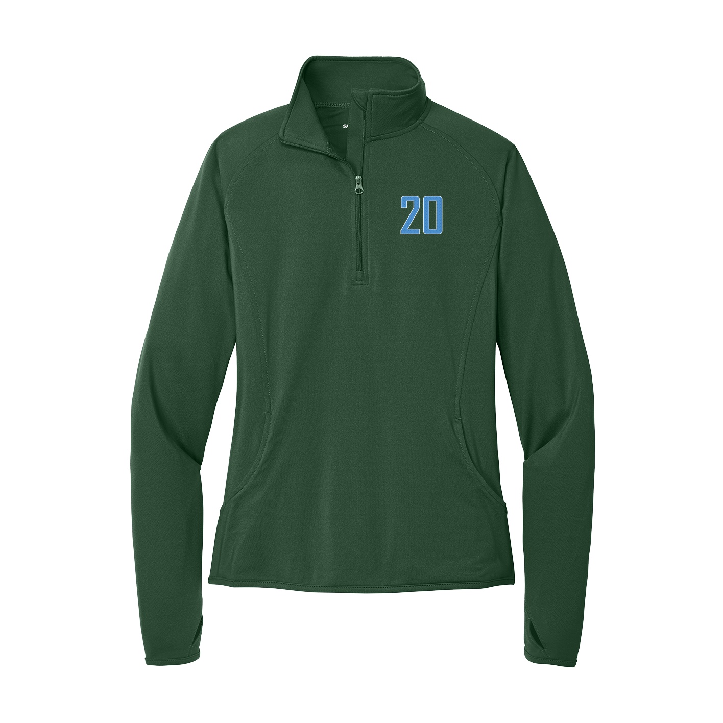 Women's Q-Zip Pullover — Front Shirsy in Green