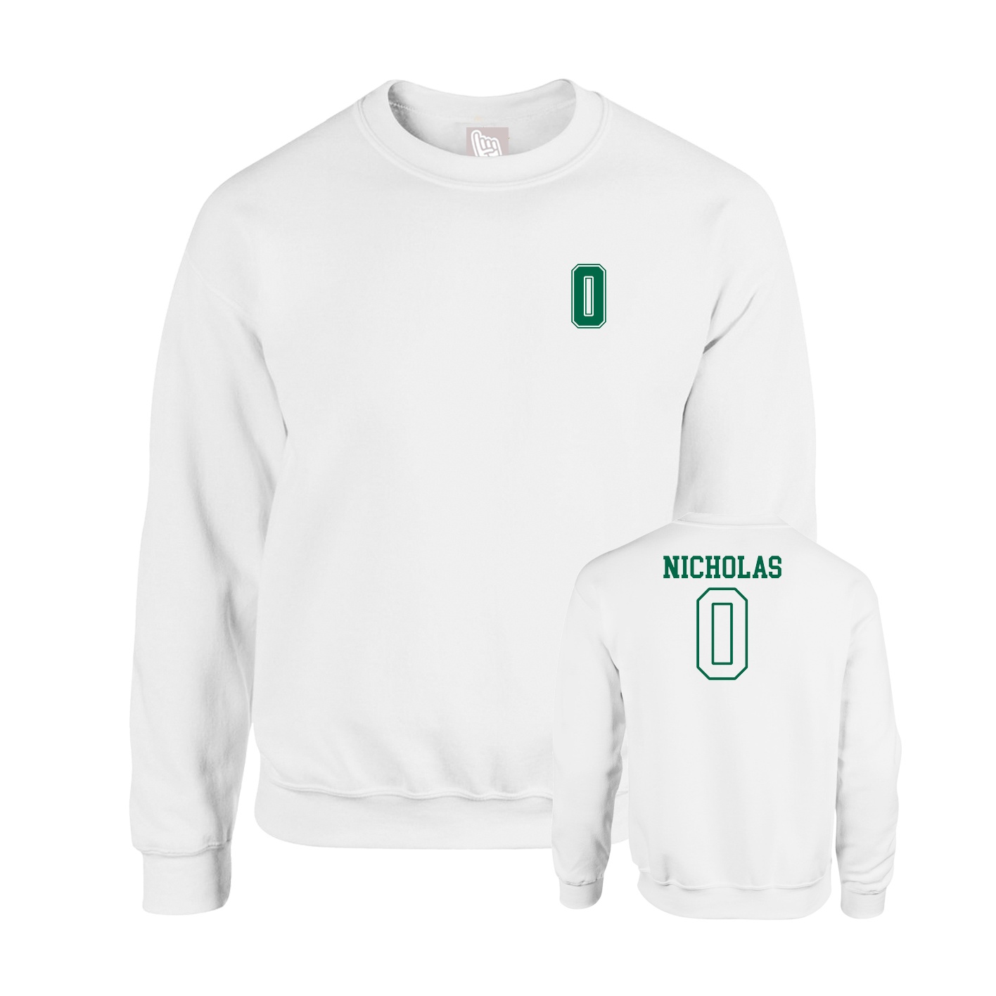 Fleece Crew — Chest Back in White