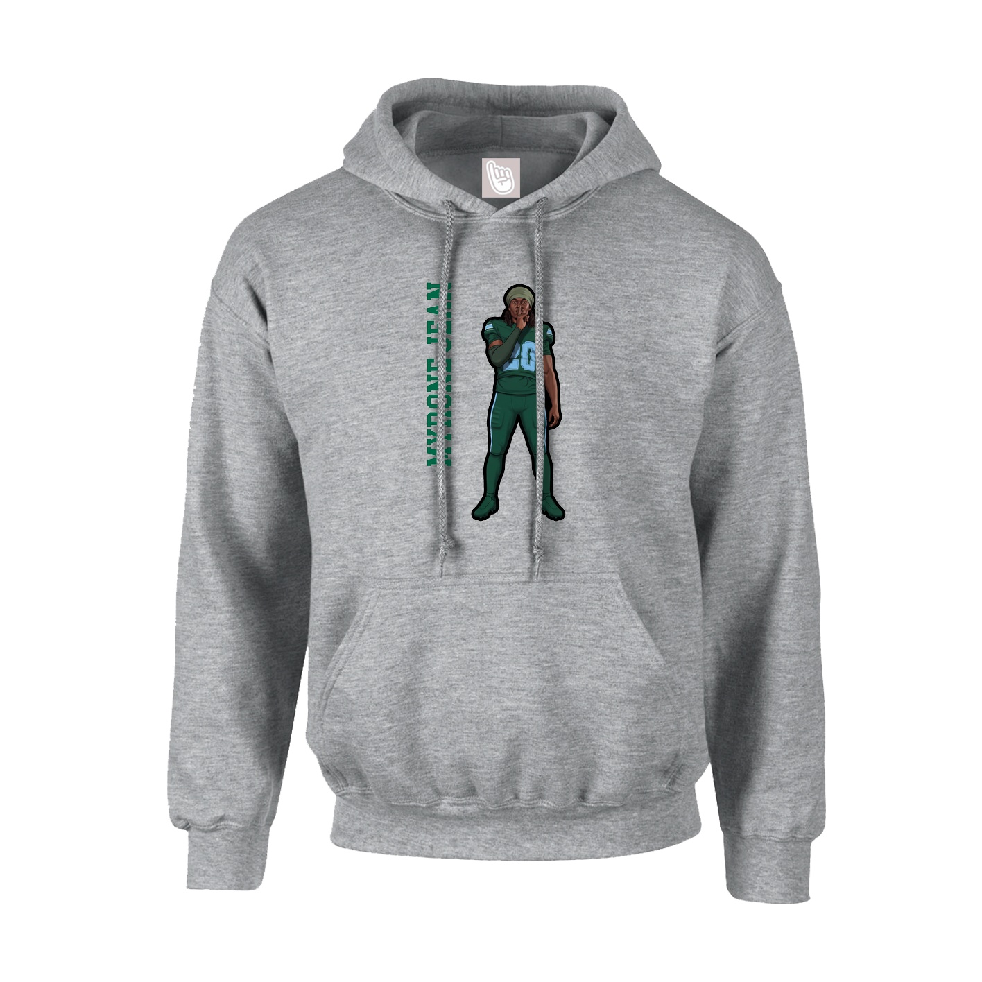 Youth Hoodie — Name Vertical in Grey