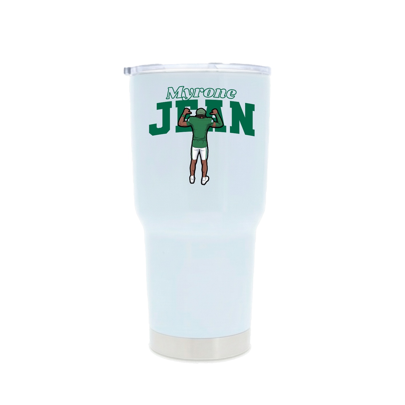 30oz Stainless Steel Tumbler — Name Arch in White