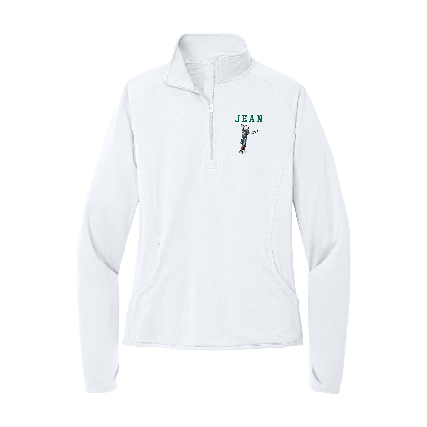 Women's Q-Zip Pullover — Shirsey in White