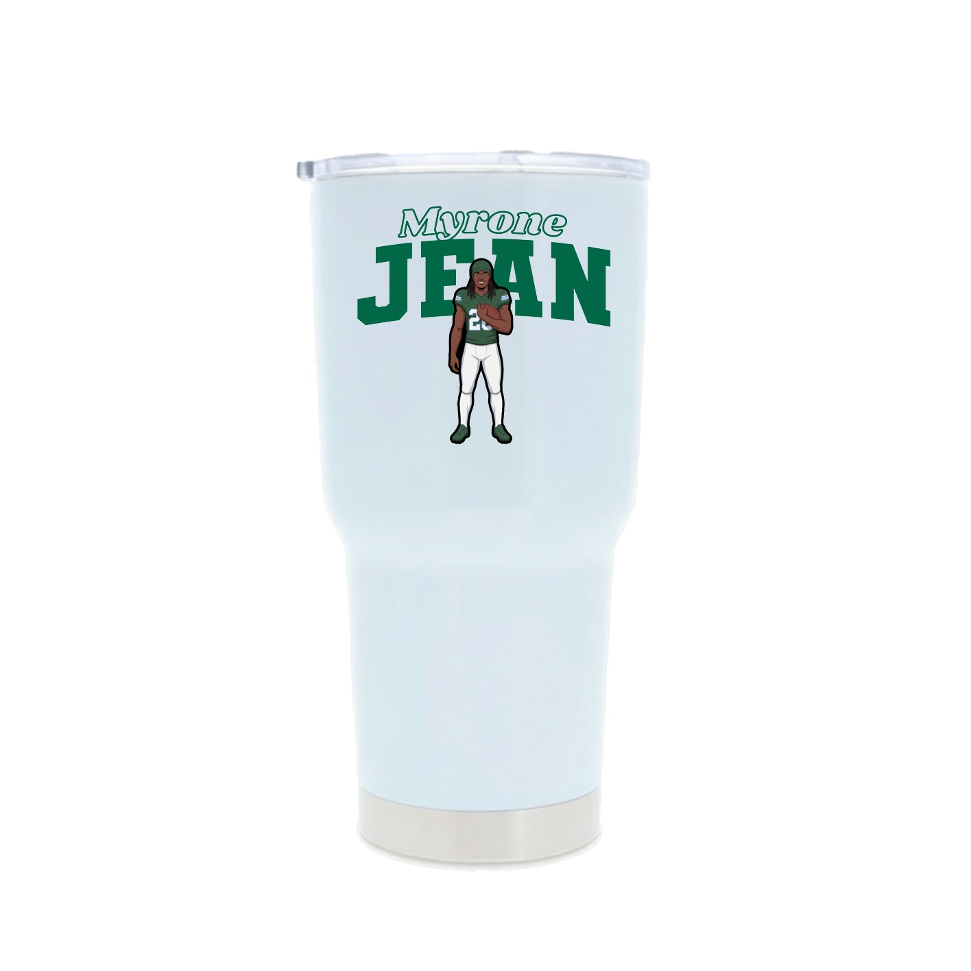 30oz Stainless Steel Tumbler — Name Arch in White