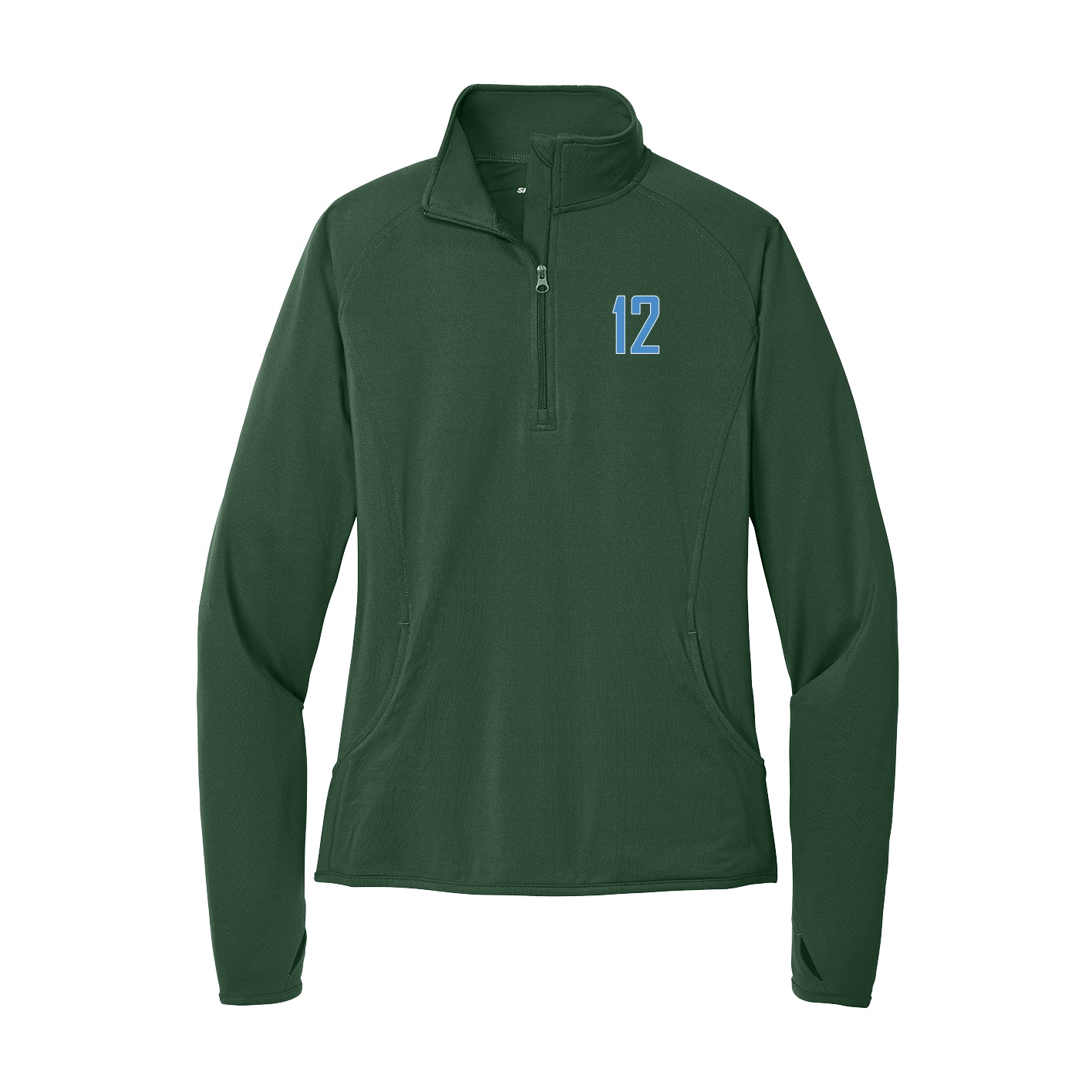 Women's Q-Zip Pullover — Front Shirsy in Green