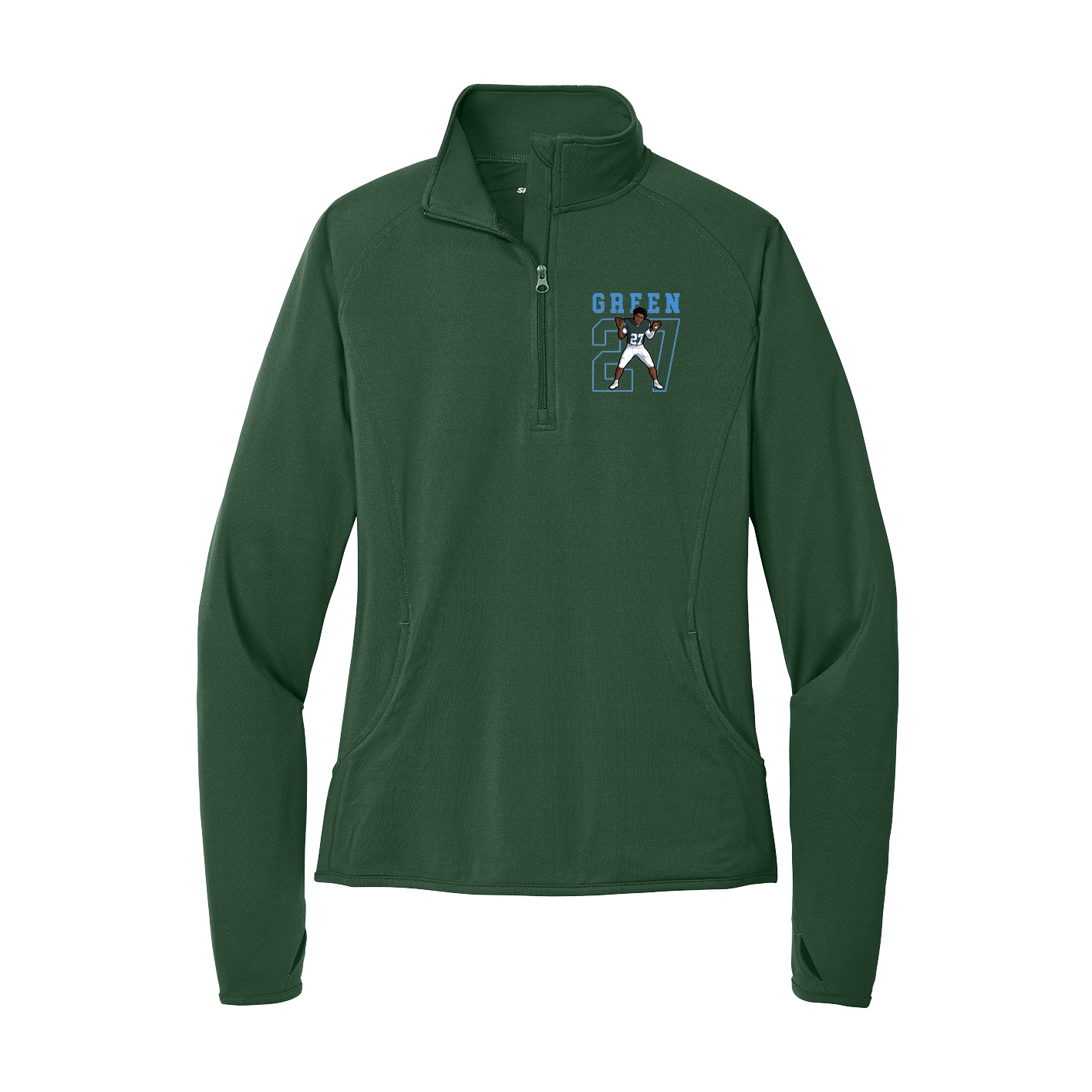 Women's Q-Zip Pullover — Shirsey in Green