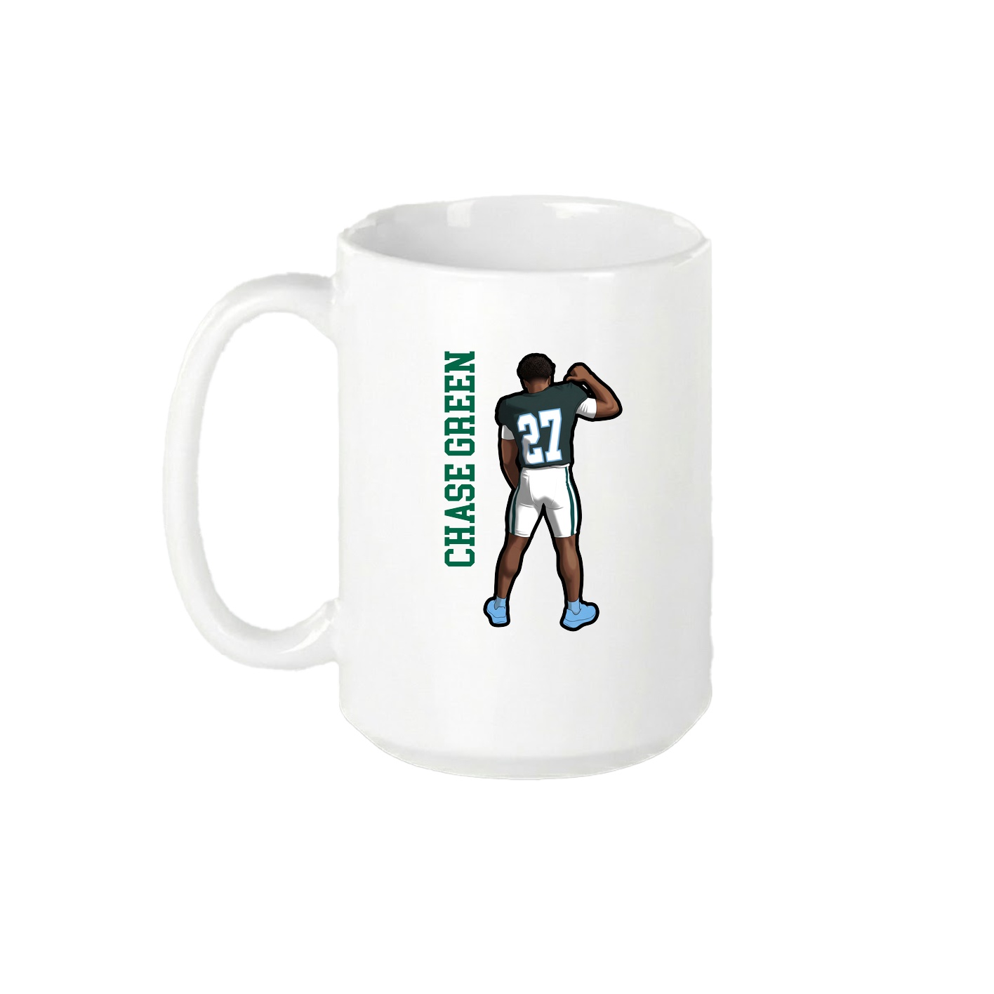 15oz Coffee Mug — Name Vertical in White