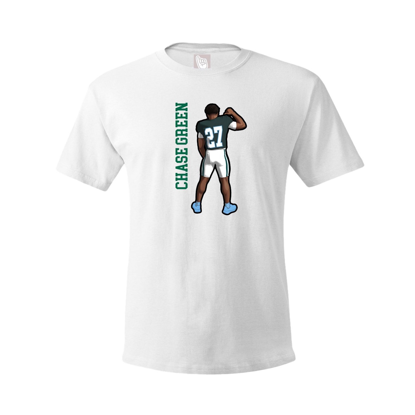 Youth Tee — Name Vertical in White