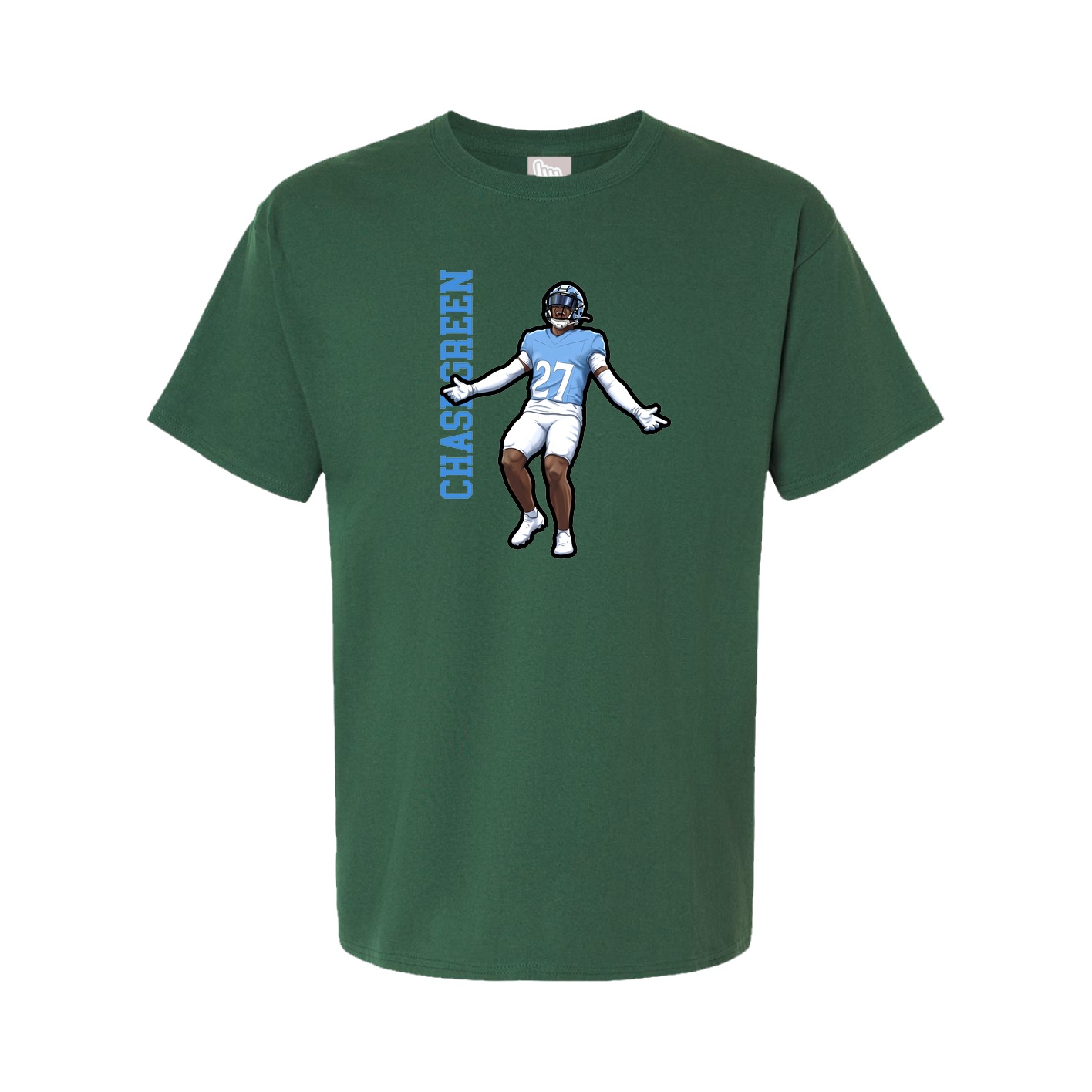 Youth Tee — Name Vertical in Green