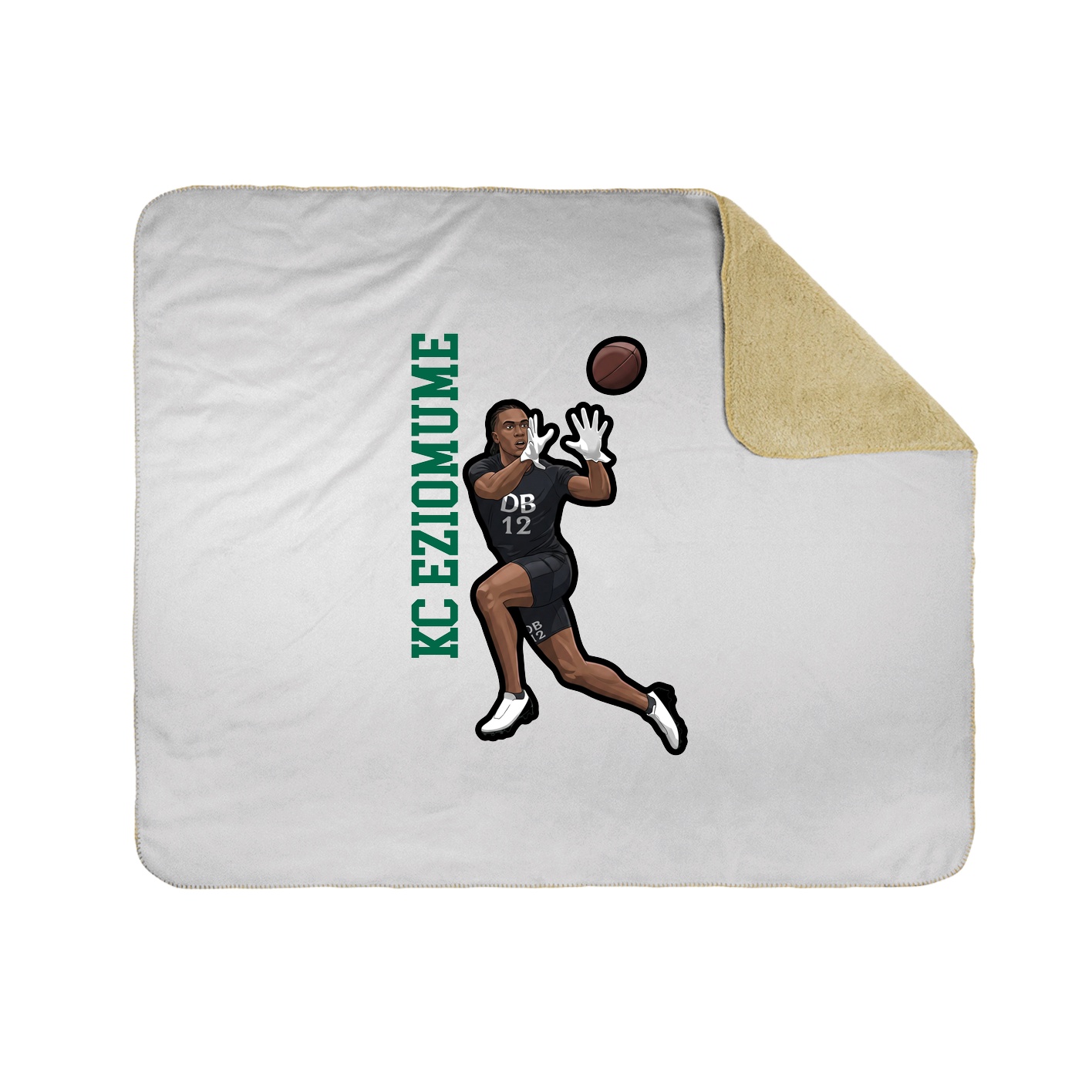 Throw Blanket — Name Vertical in White