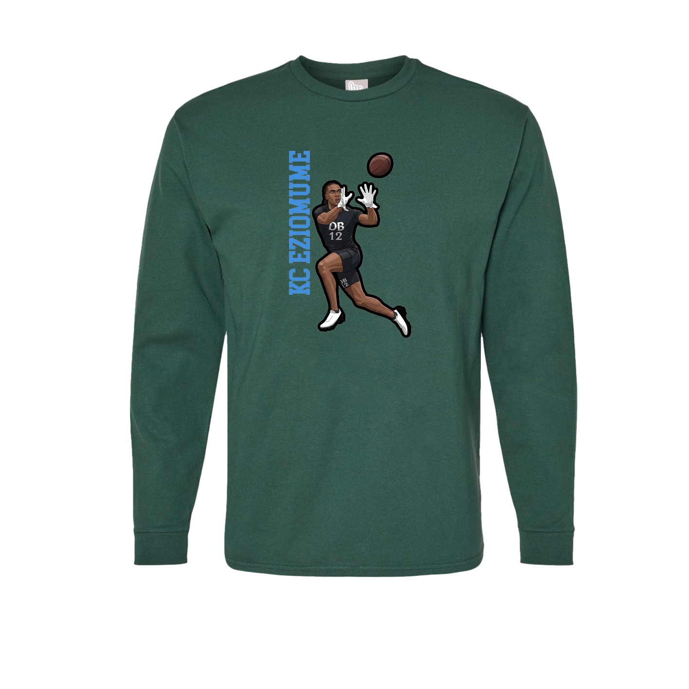 Long Sleeve Tee — Name Vertical in Green
