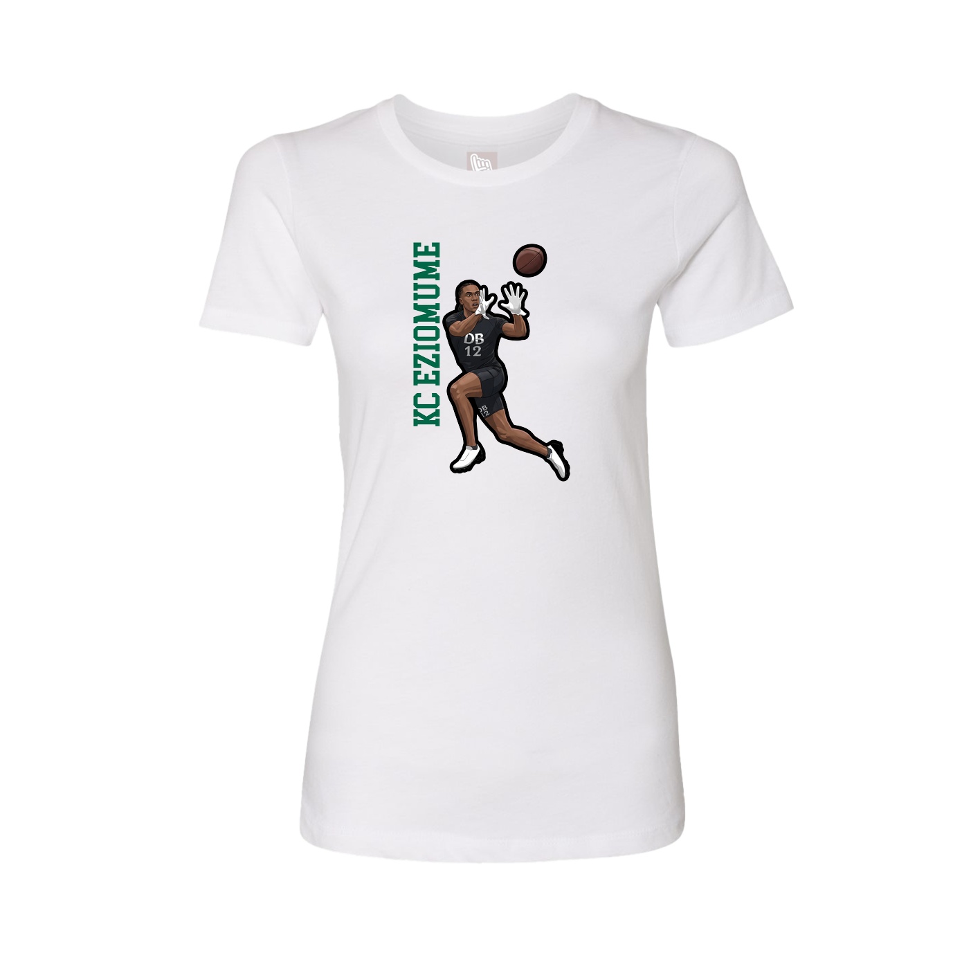 Womens Tee — Name Vertical in White