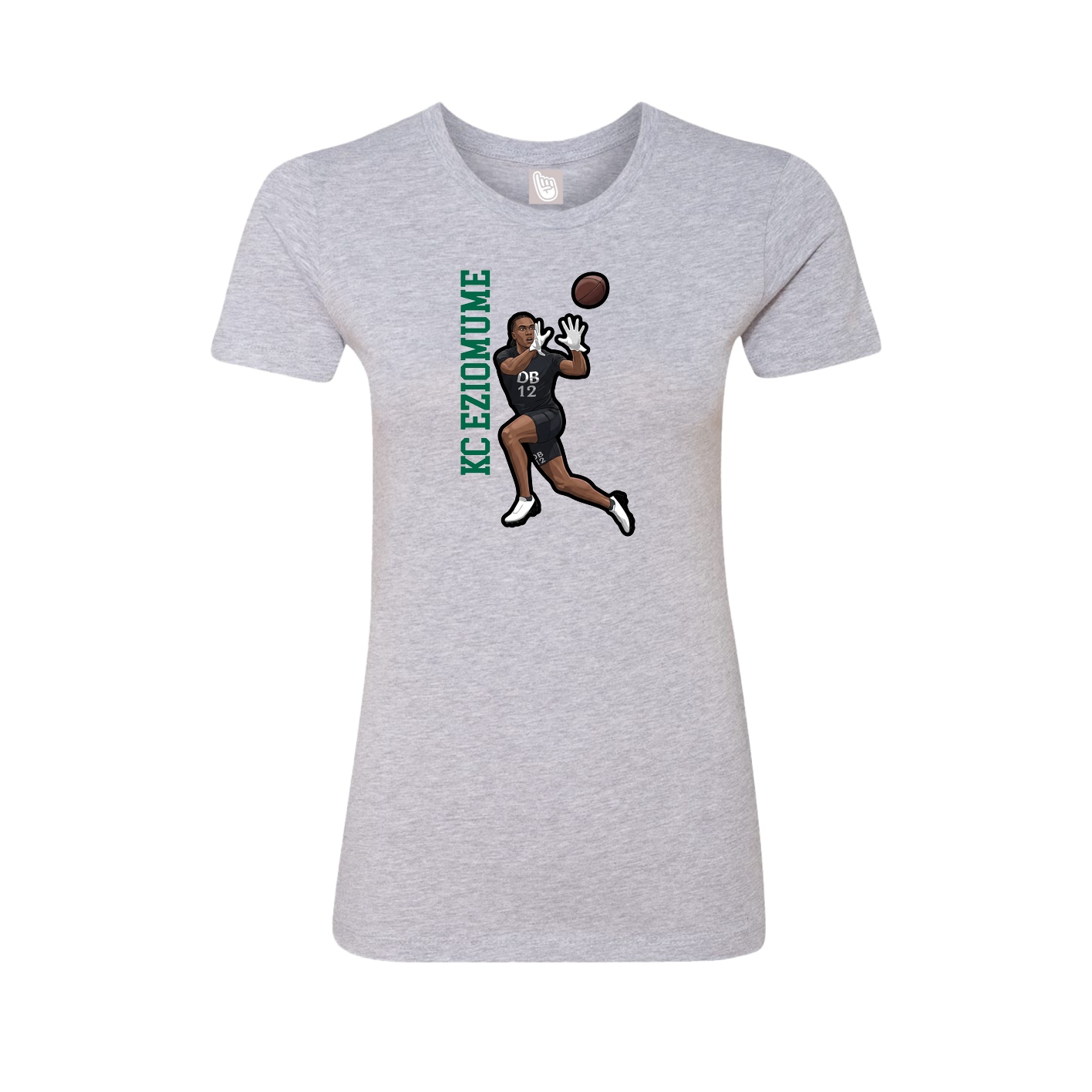 Womens Tee — Name Vertical in Grey