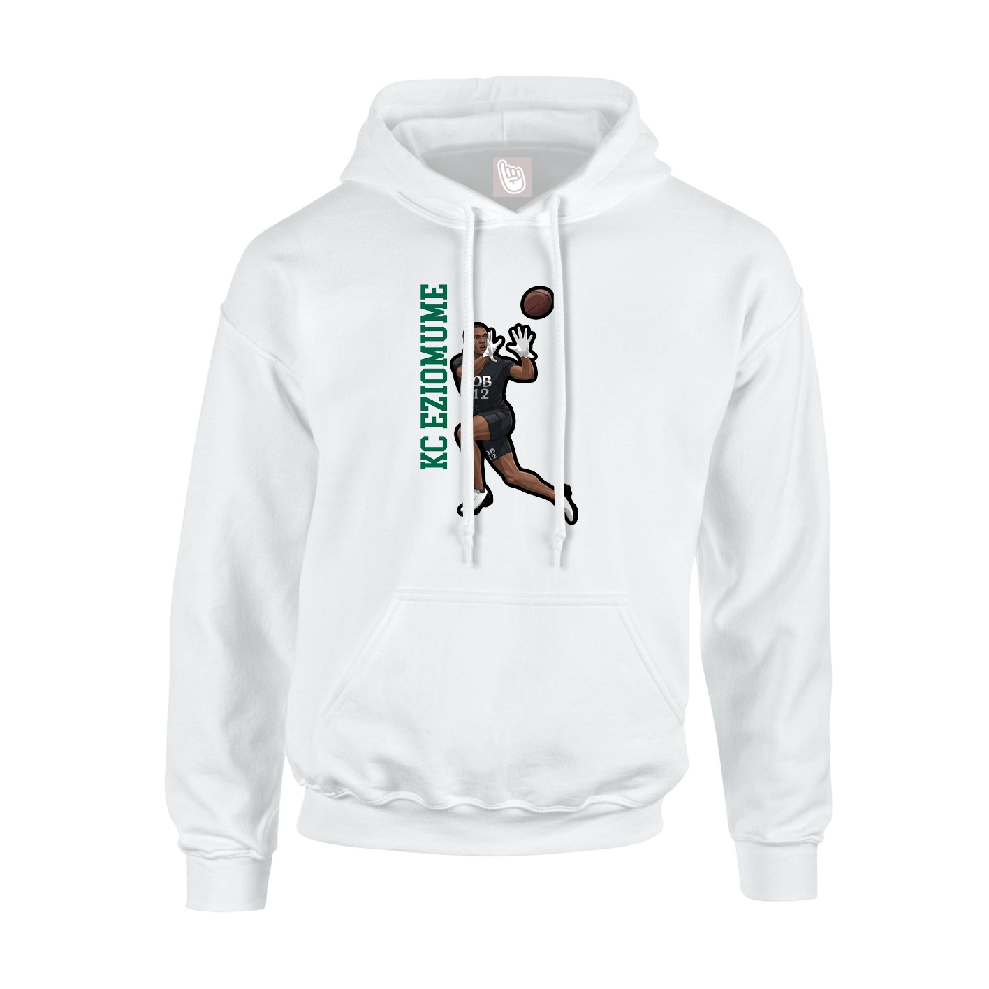 Hoodie — Name Vertical in White