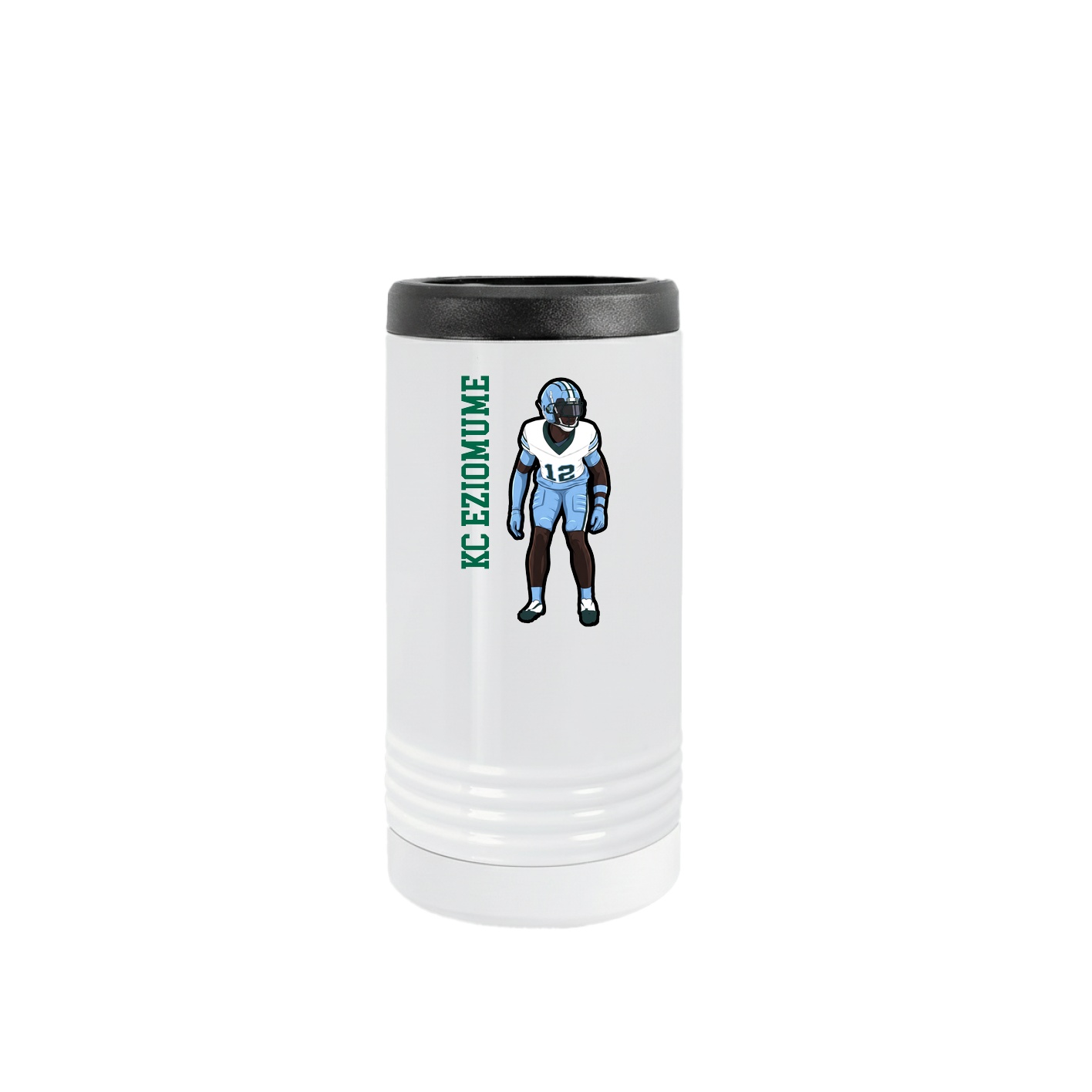 Slim Beverage Holder — Name Vertical in White