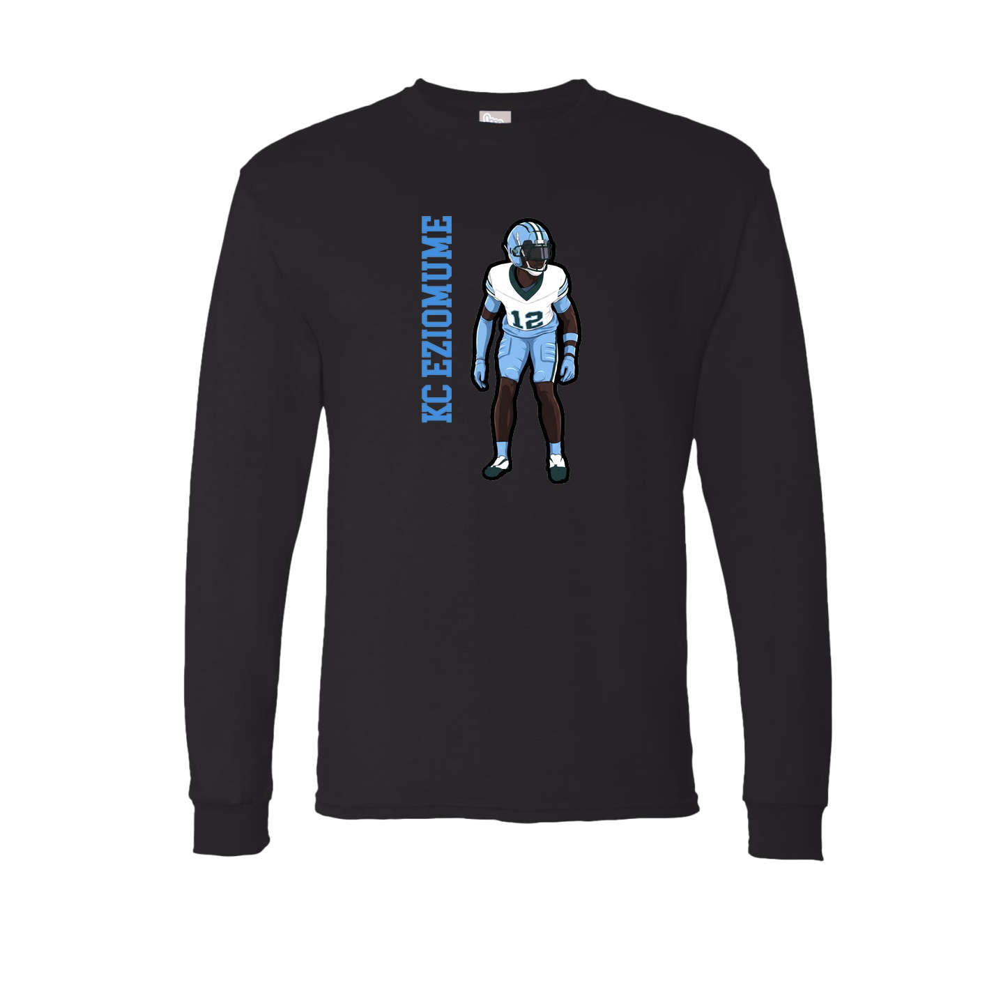 Long Sleeve Tee — Name Vertical in Black