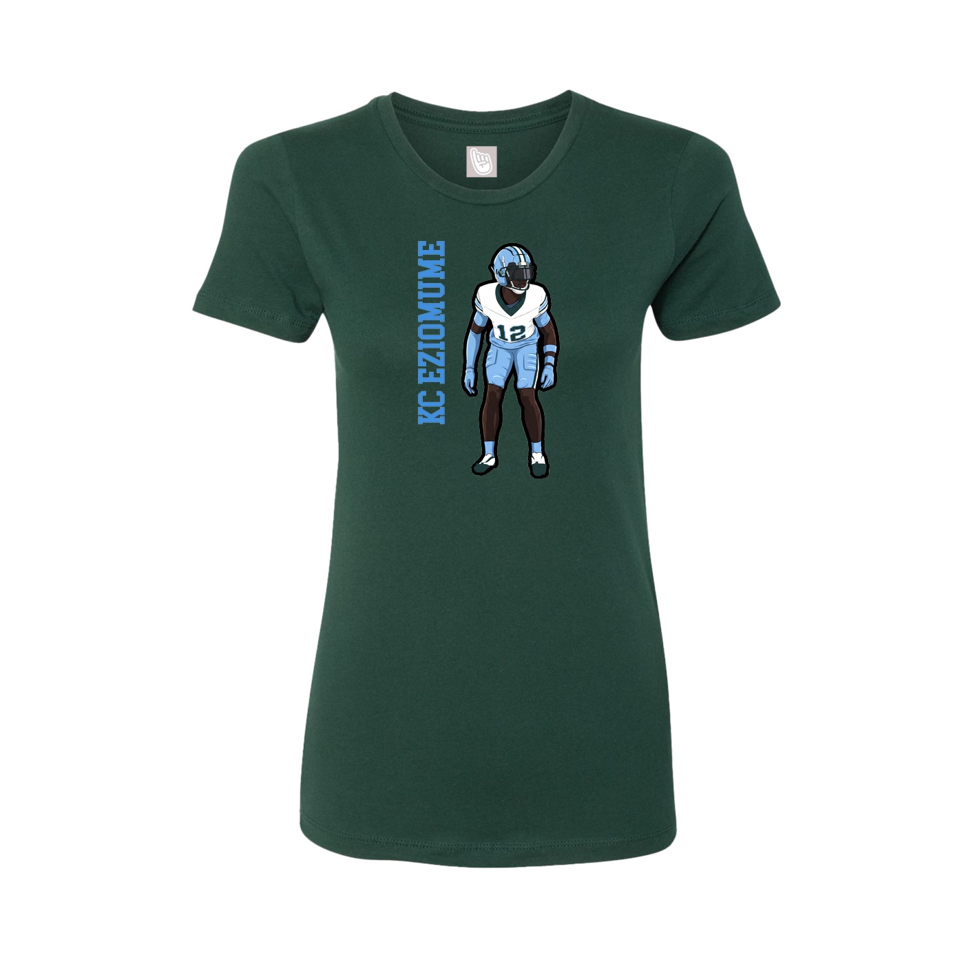 Womens Tee — Name Vertical in Green