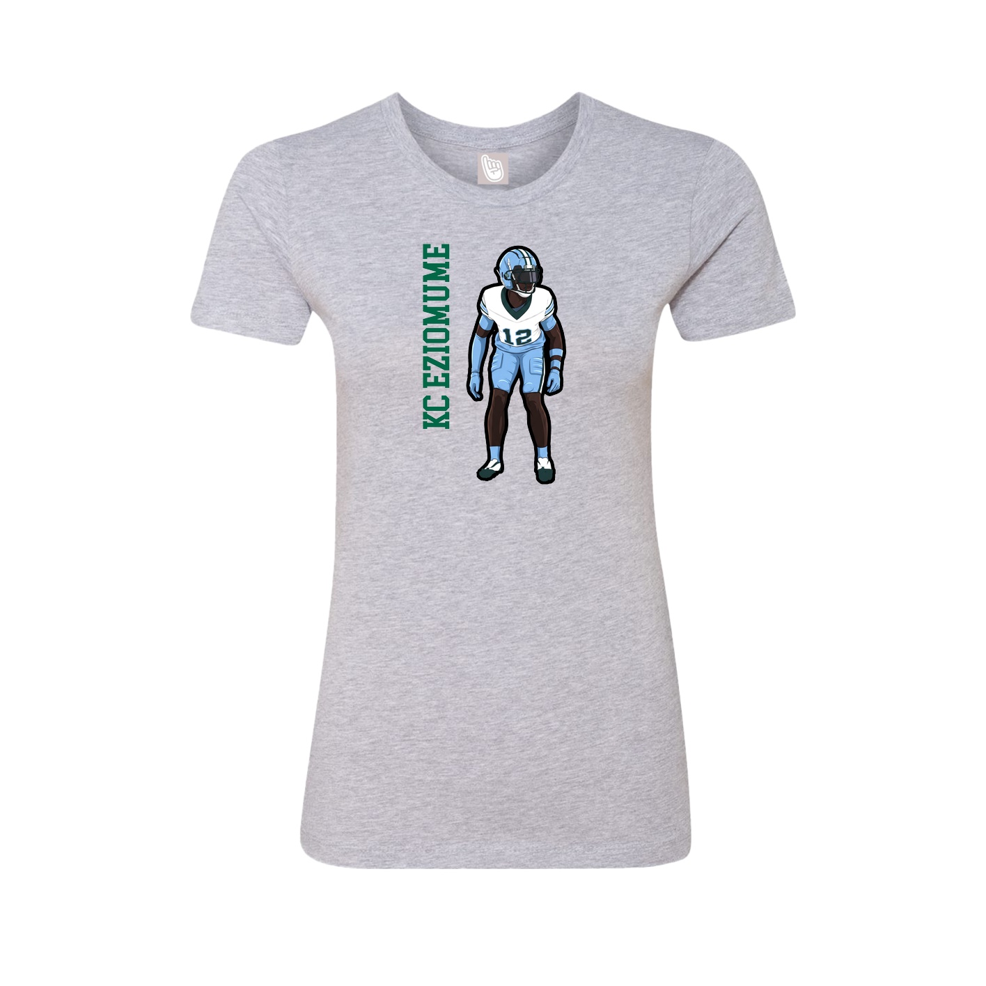 Fitted Women's Tee — Name Vertical in Grey