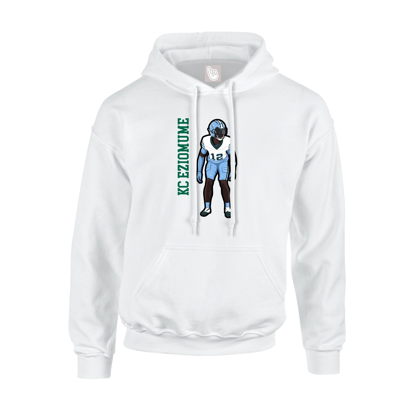 Youth Hoodie — Name Vertical in White