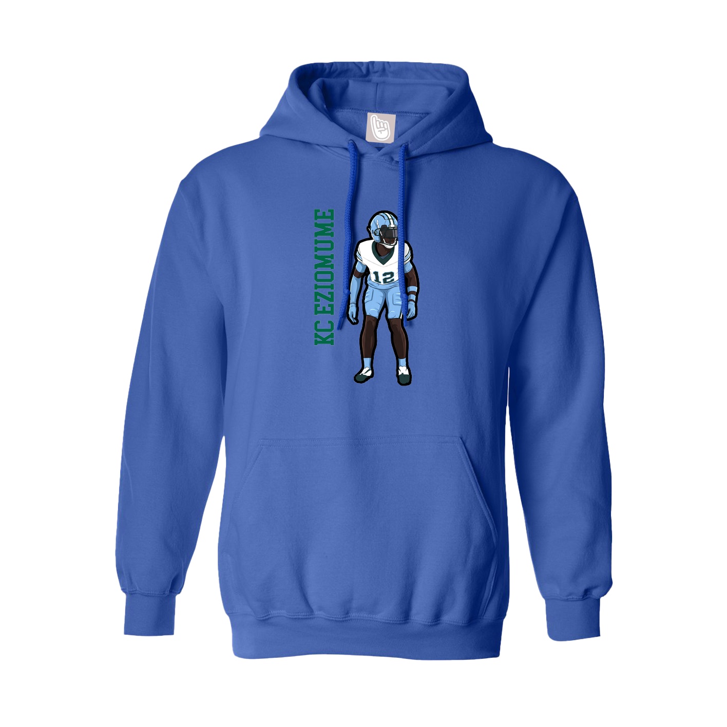 Youth Hoodie — Name Vertical in Royal