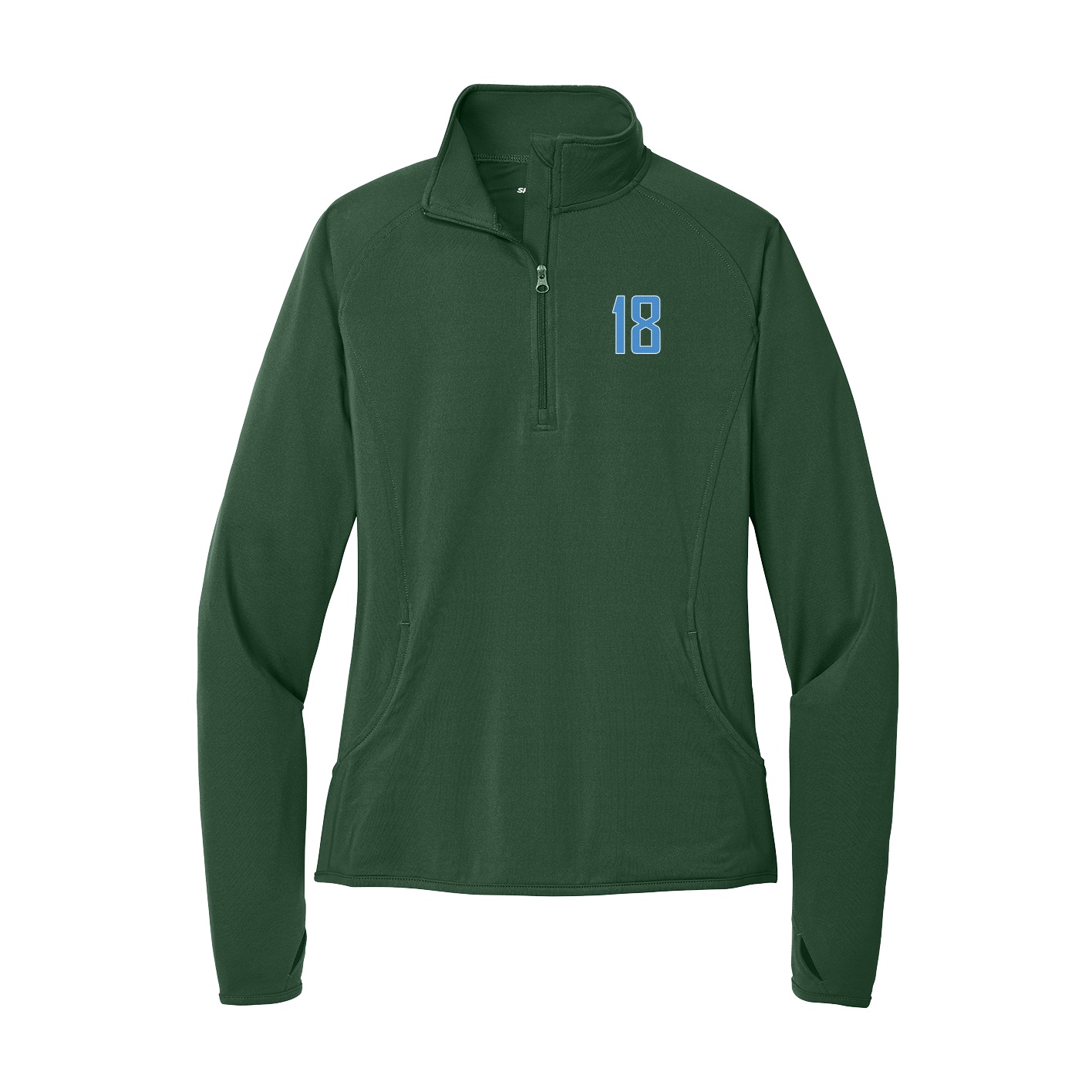 Women's Q-Zip Pullover — Front Shirsy in Green