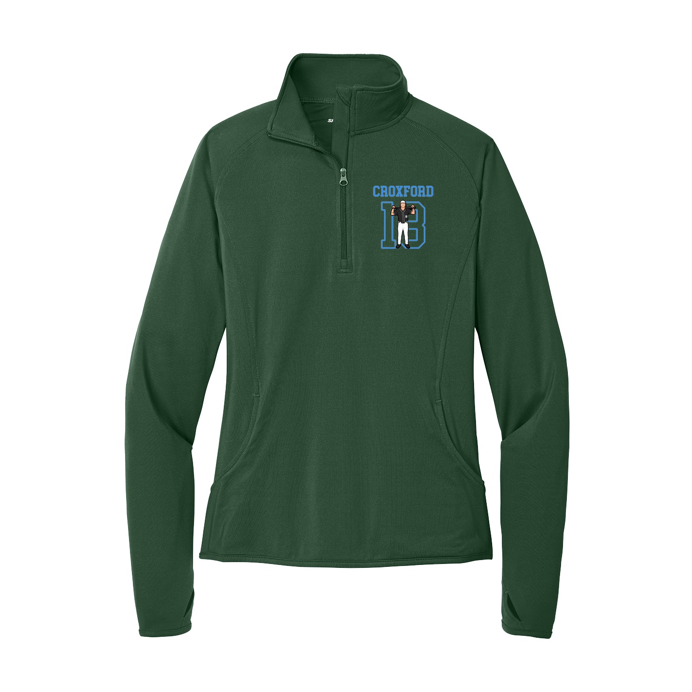 Women's Q-Zip Pullover — Shirsey in Green