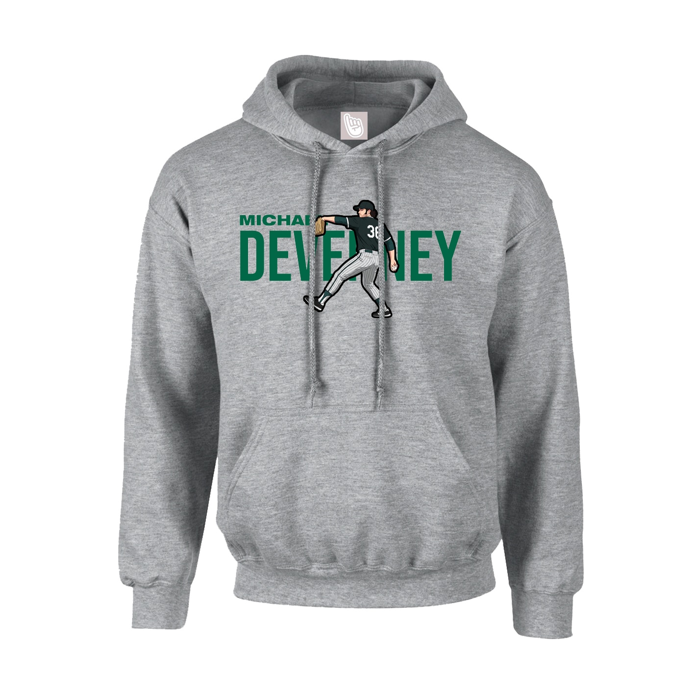 Hoodie — Player Name in Grey