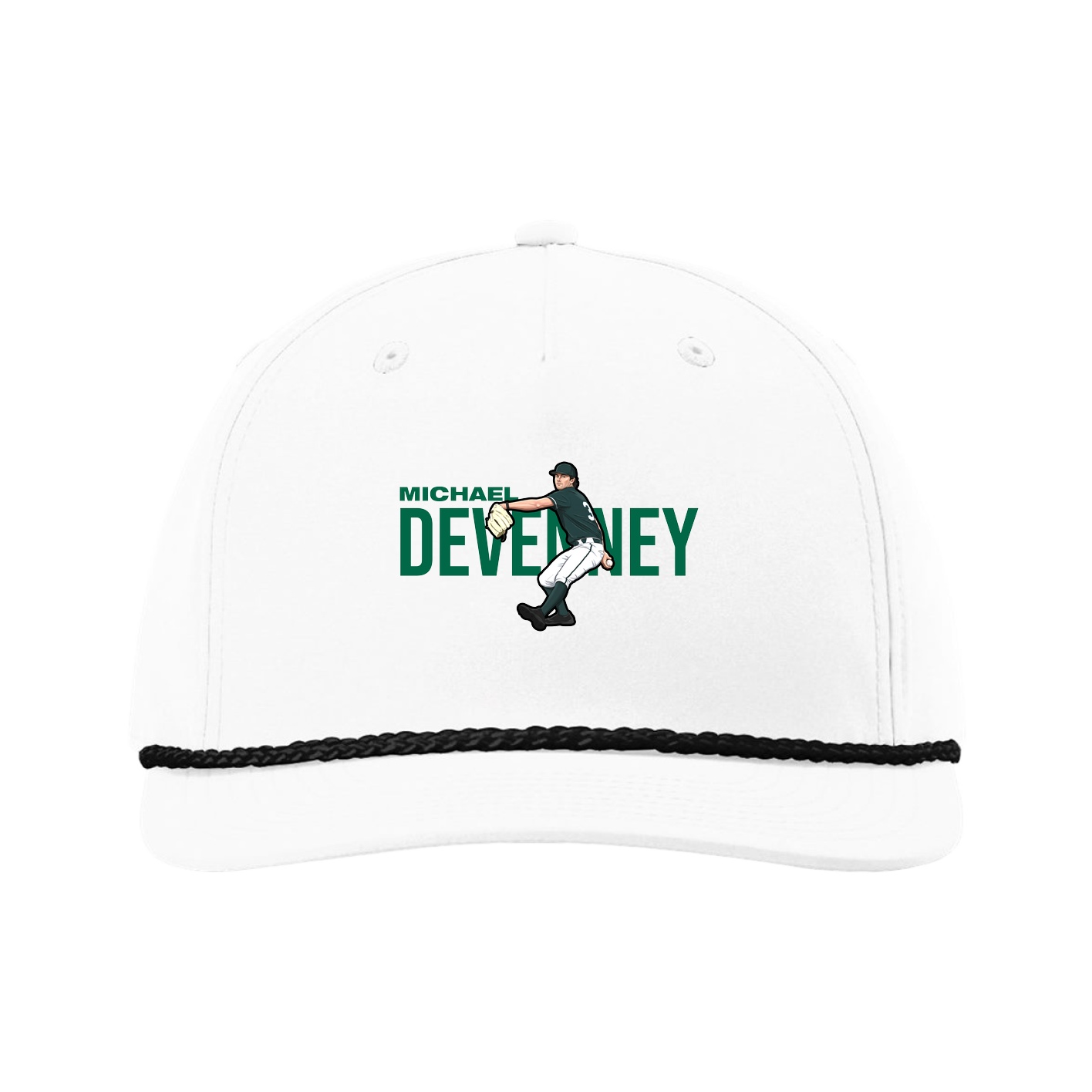 Five-Panel Classic Rope Cap — Player Name in White