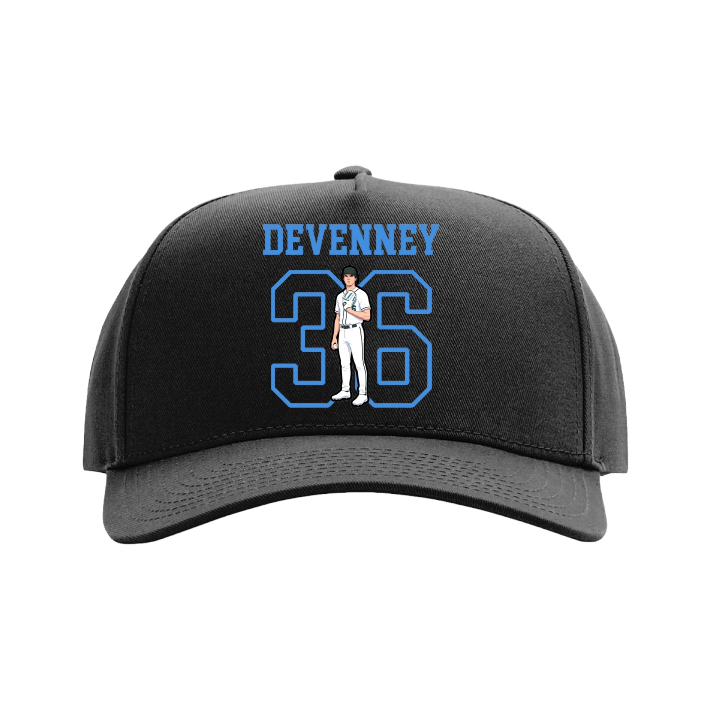 Full Fabric Five-Panel Champ Cap — Shirsey in Black