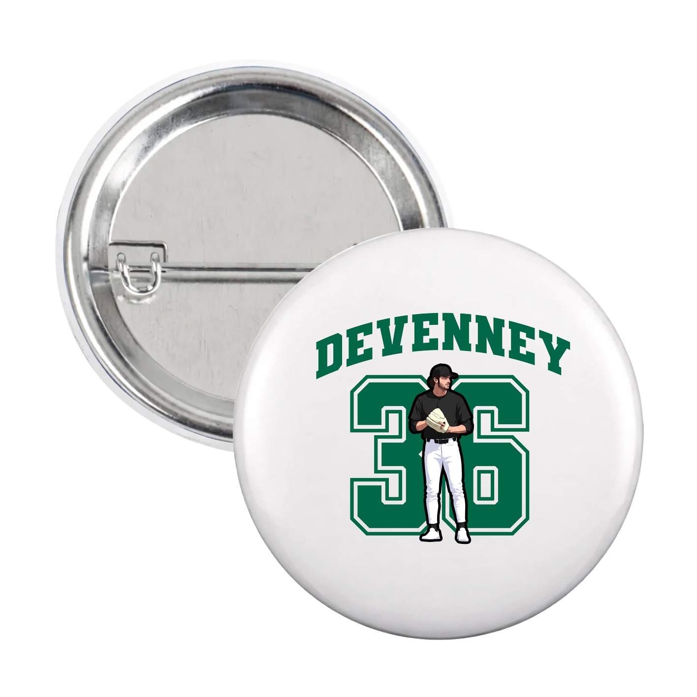 Game Day Button — Number in White
