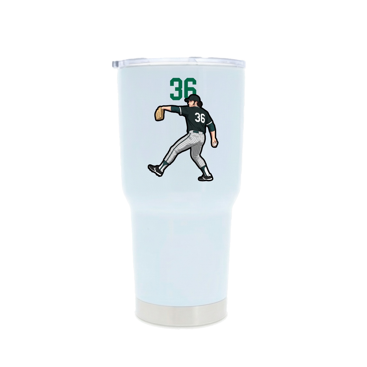 30oz Stainless Steel Tumbler — Number Top in White
