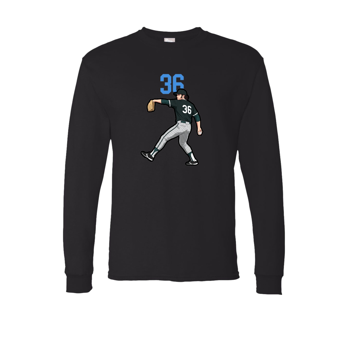 Long Sleeve Tee — Number Top in Black