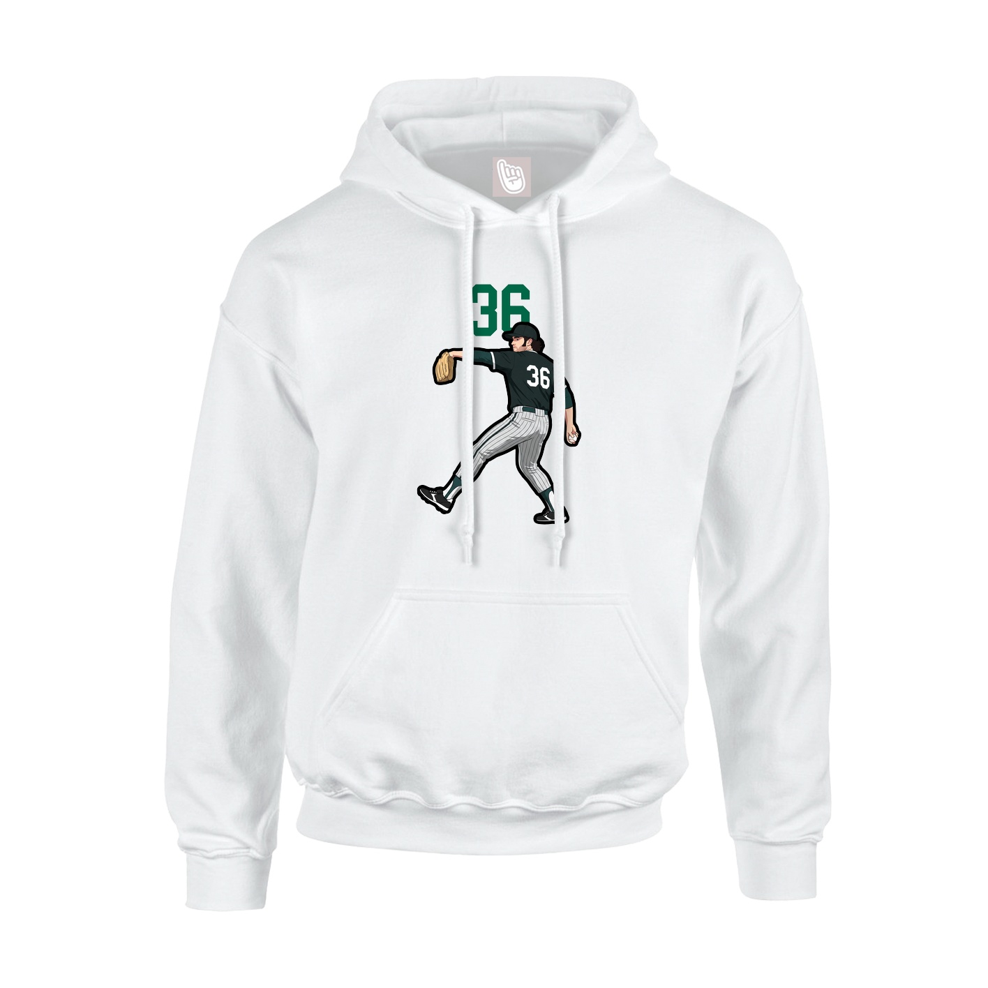 Youth Hoodie — Number Top in White