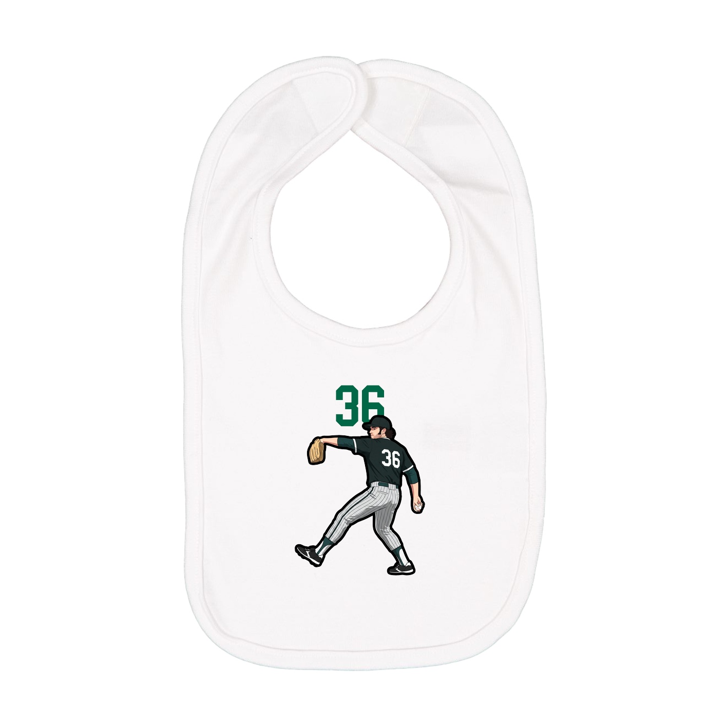 Infant Bib — Number Top in White