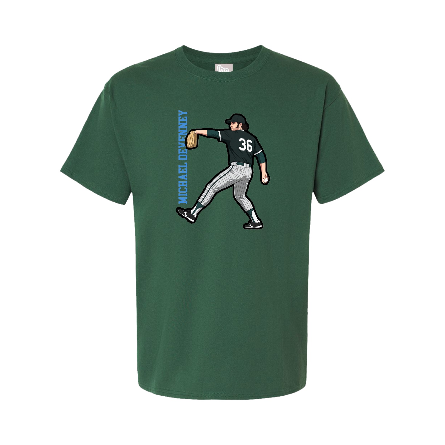 Tee — Name Vertical in Green