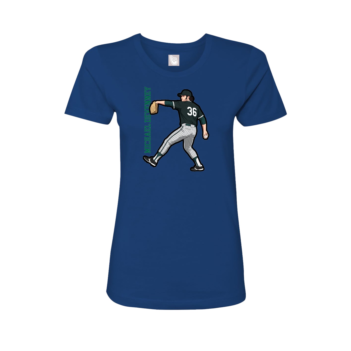 Womens Tee — Name Vertical in Royal