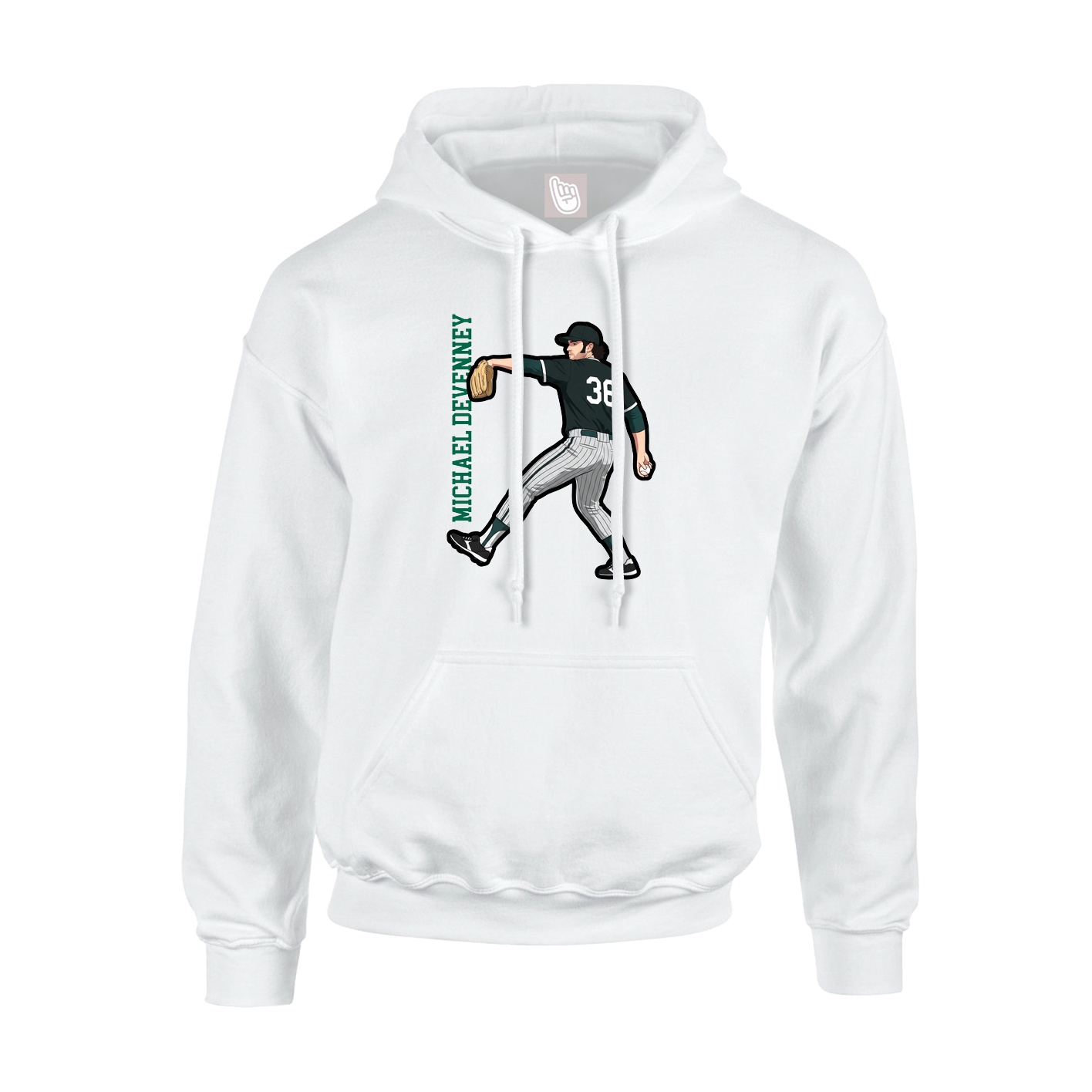Hoodie — Name Vertical in White