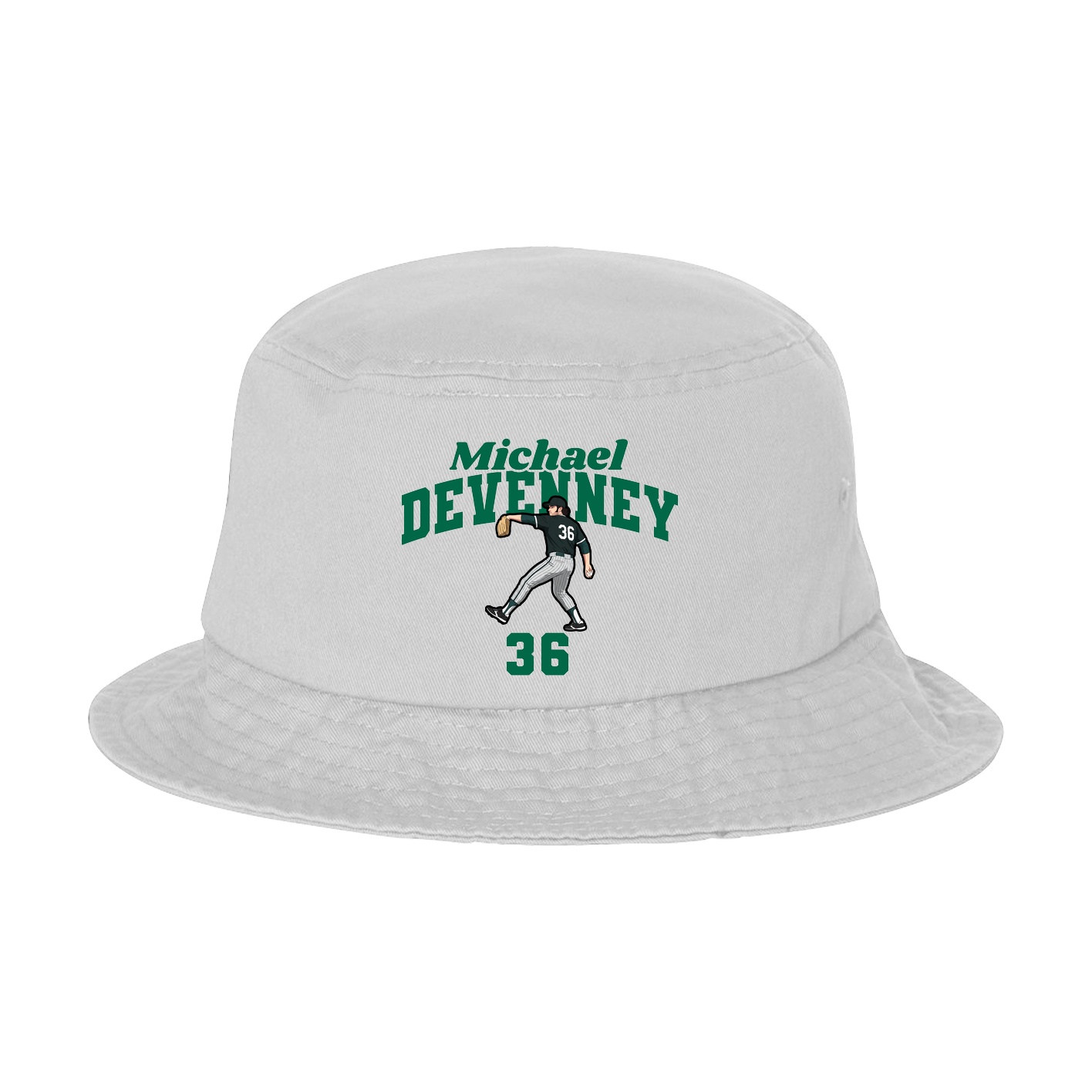 Bucket Cap — Signature Arch in White